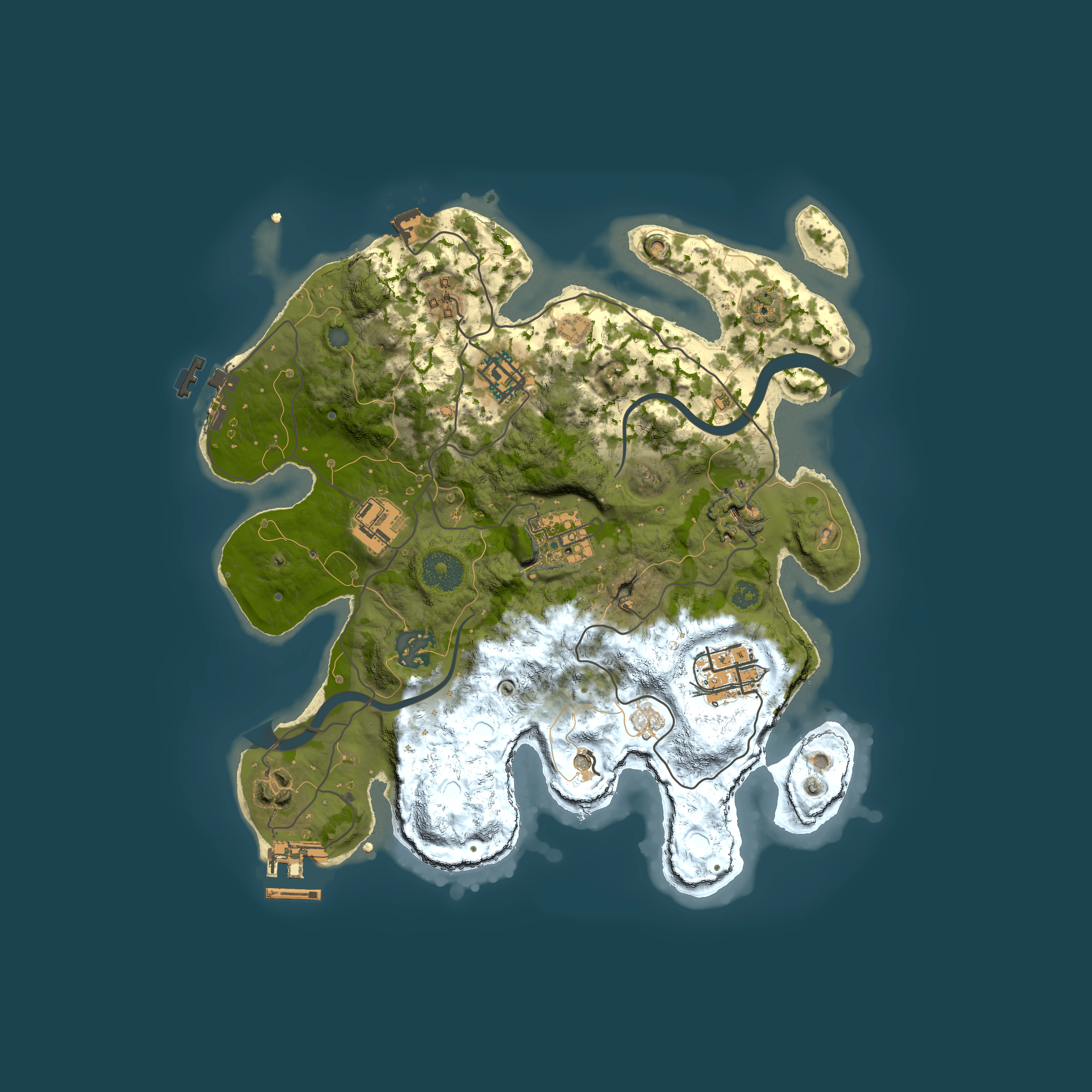 Full top-down render of Rust map seed 476512262, 3000x3000m