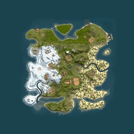 Rust map seed 651644990, 3500x3500m top-down preview