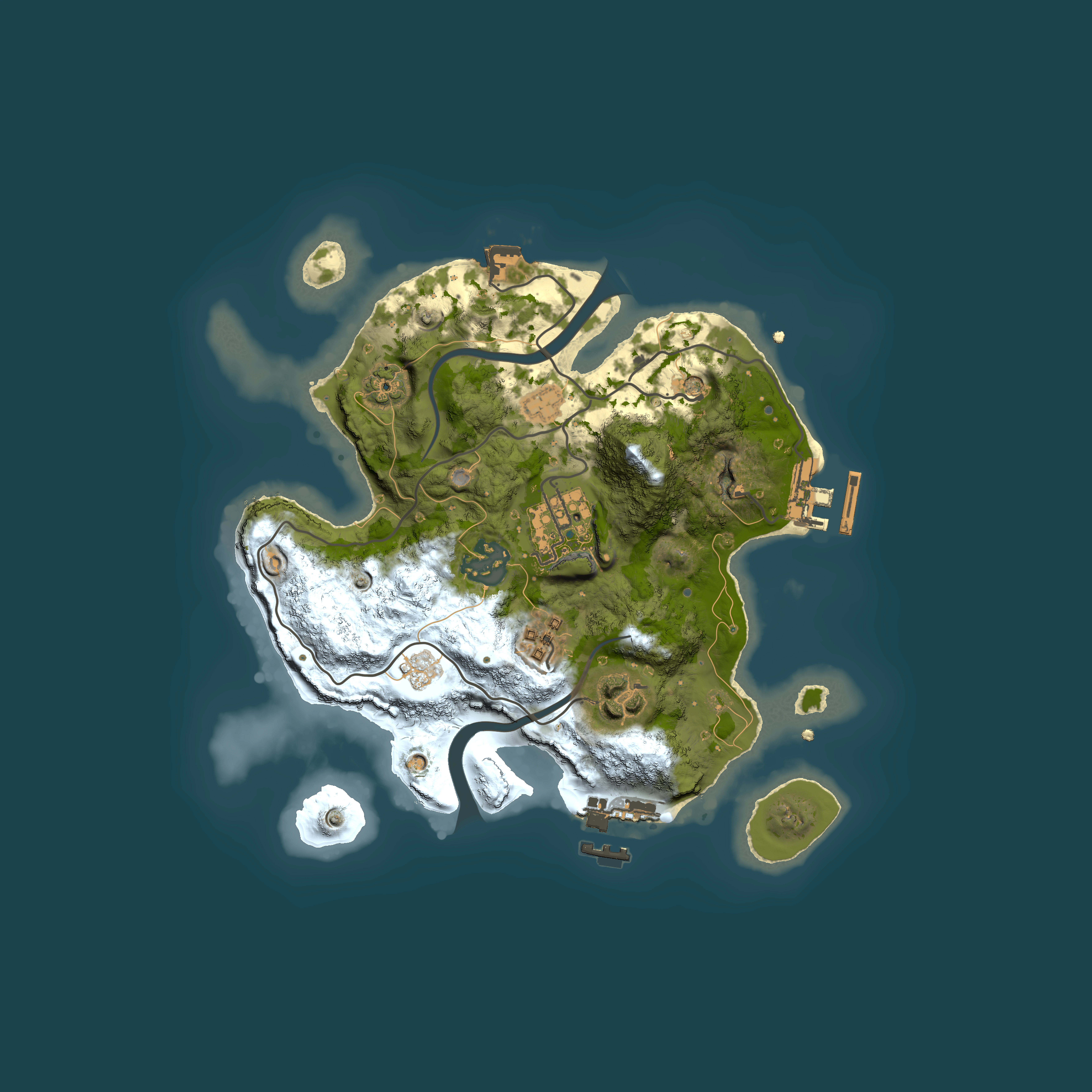 Full top-down render of Rust map seed 1782491037, 2500x2500m