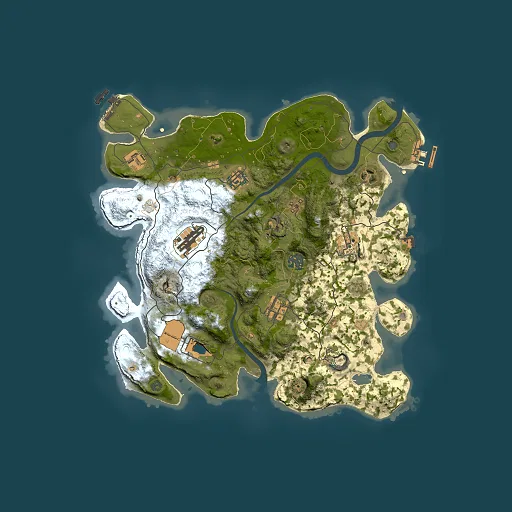 Rust map seed 1876939951, 3500x3500m top-down preview