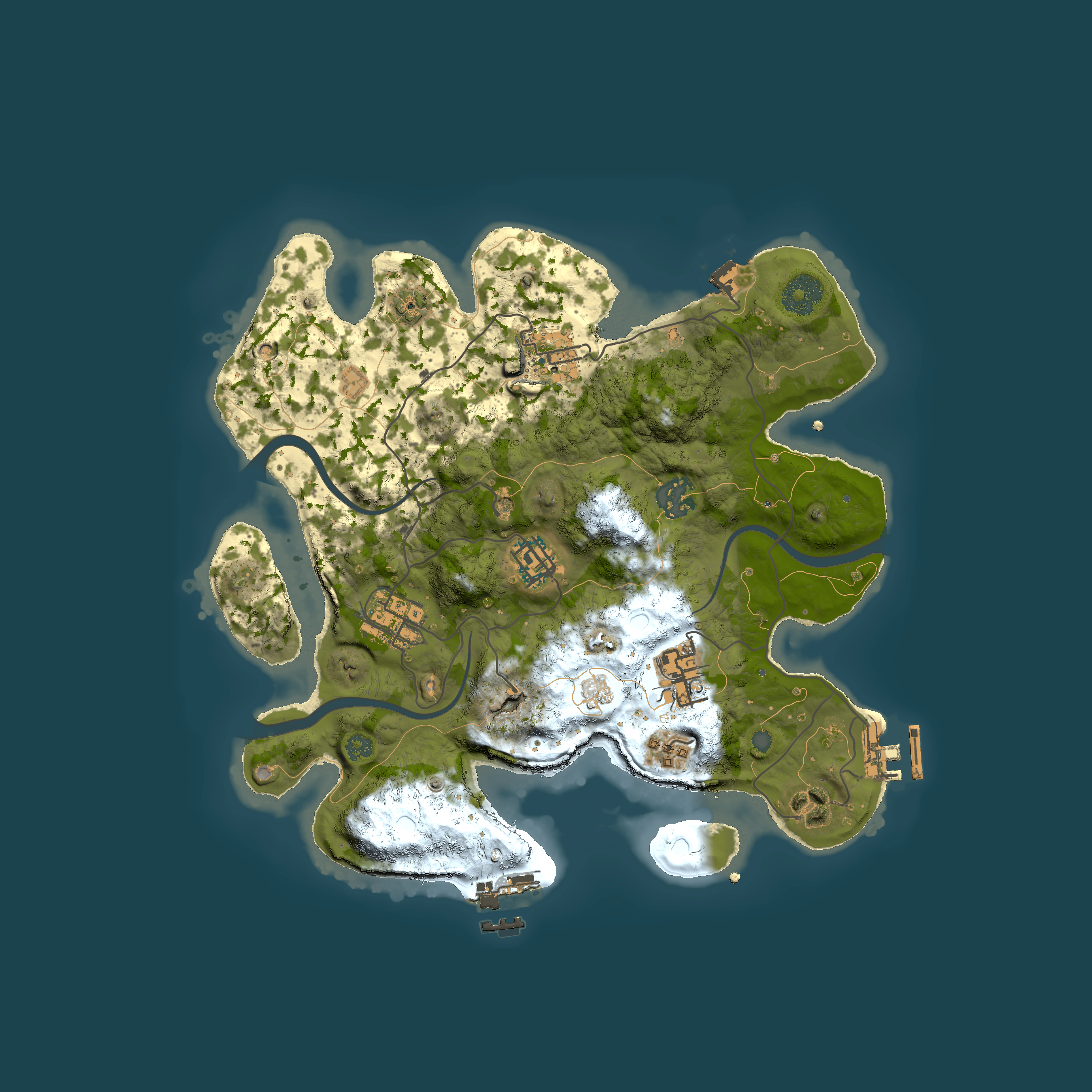Full top-down render of Rust map seed 2078856037, 3000x3000m