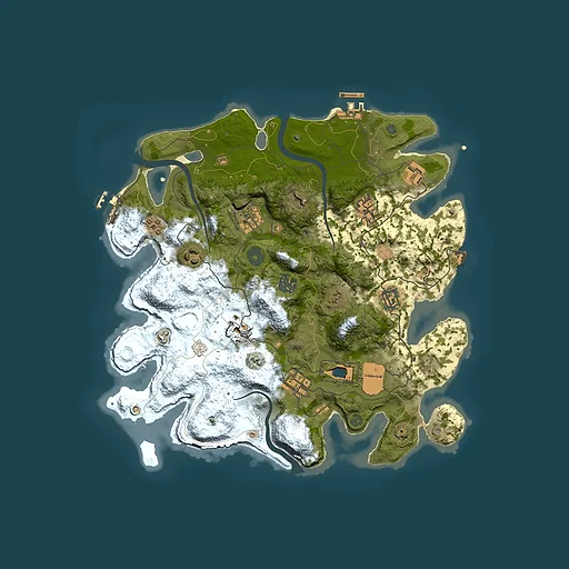 Rust map seed 2021001989, 3500x3500m top-down preview