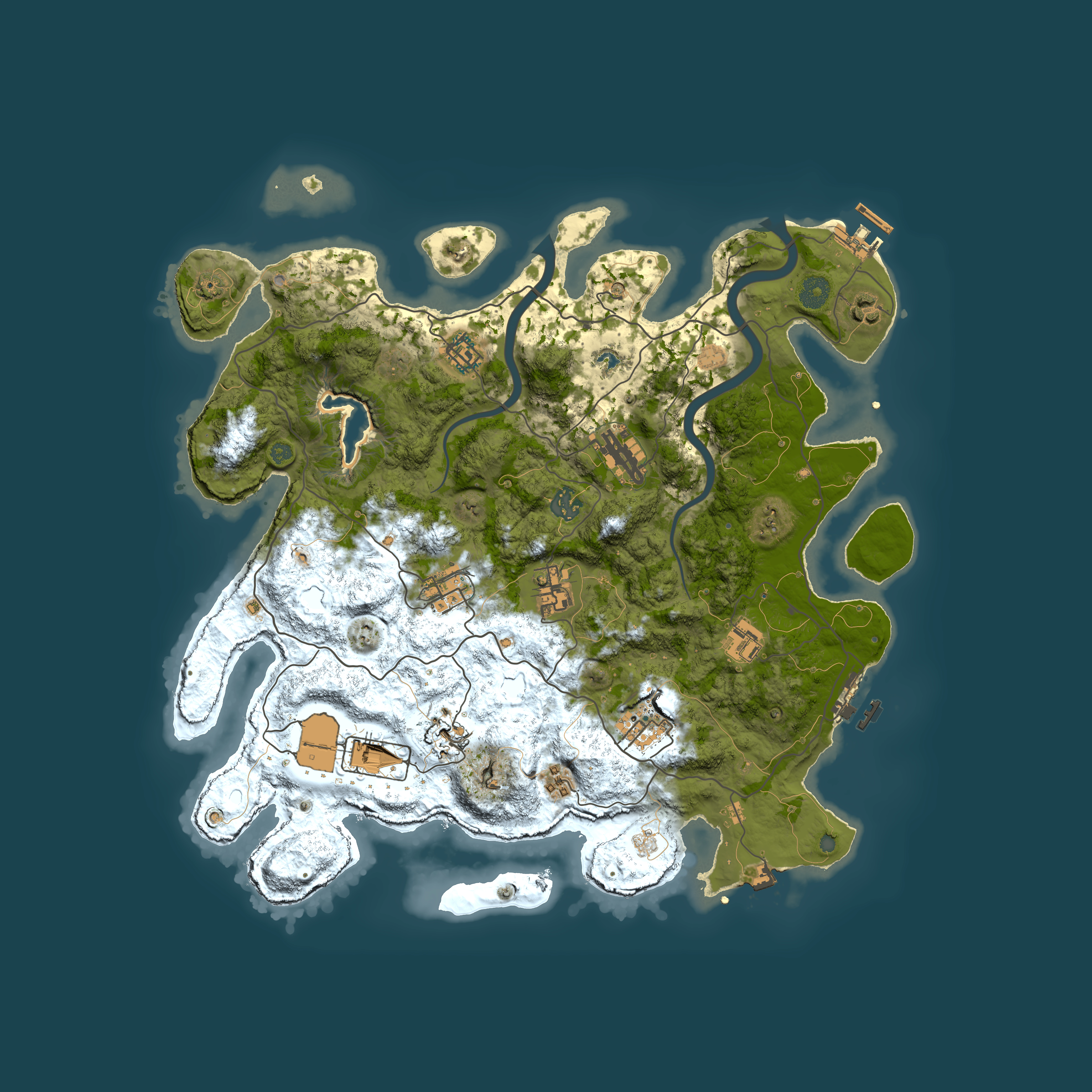 Full top-down render of Rust map seed 50694793, 4000x4000m