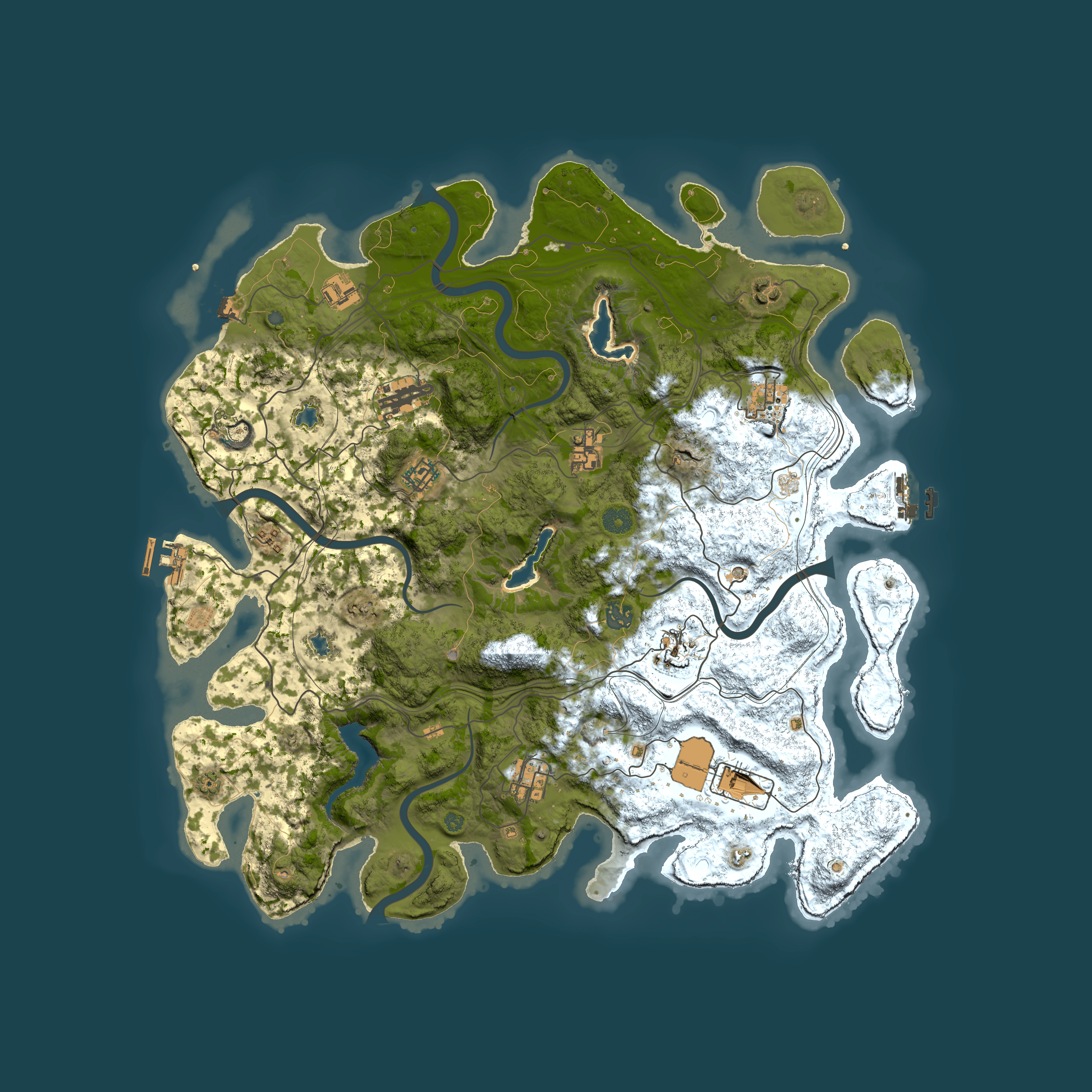 Full top-down render of Rust map seed 161720203, 4500x4500m