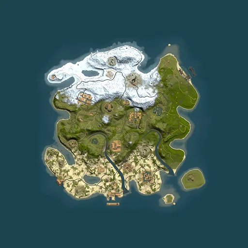 Rust map seed 424674055, 3000x3000m top-down preview