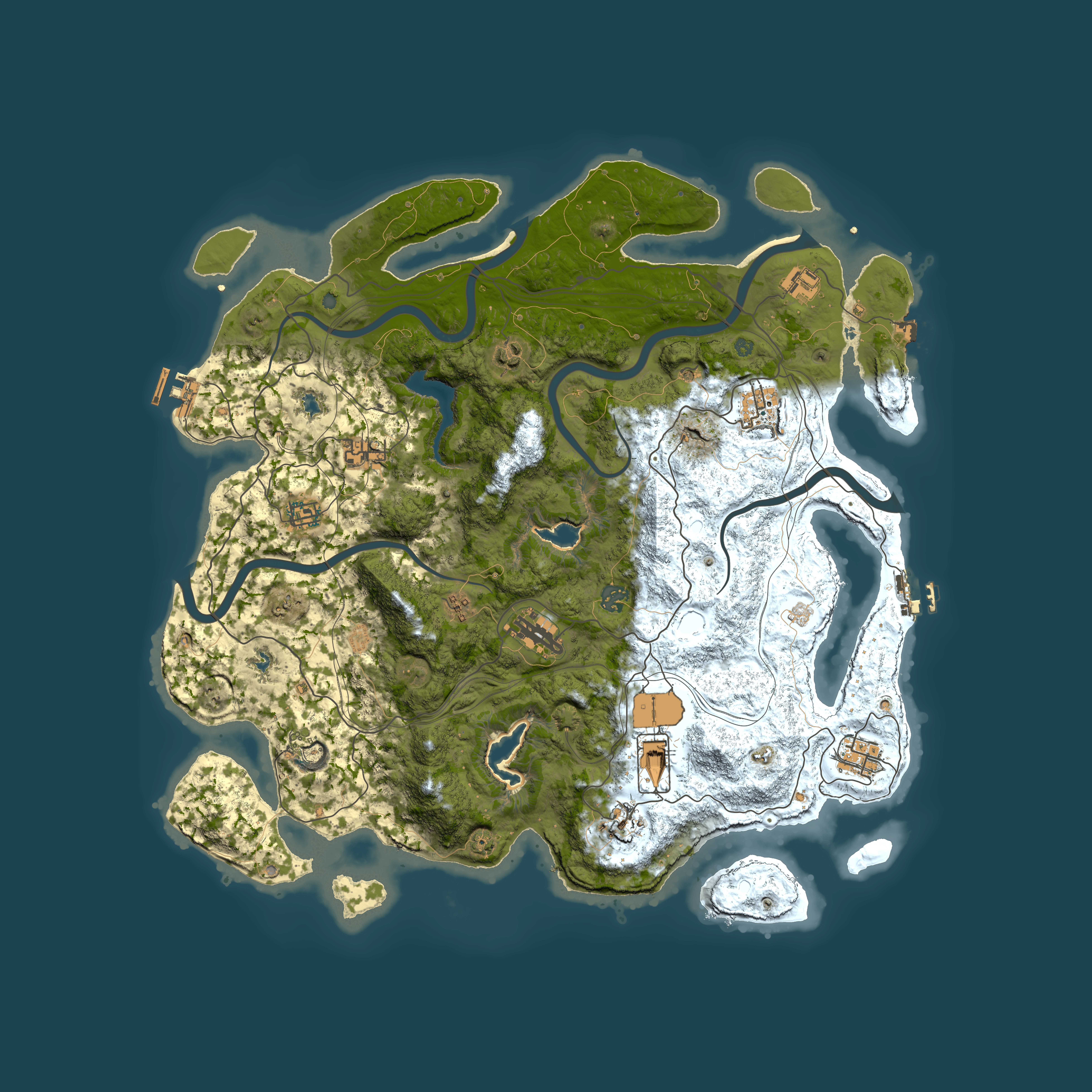 Full top-down render of Rust map seed 260066033, 4500x4500m