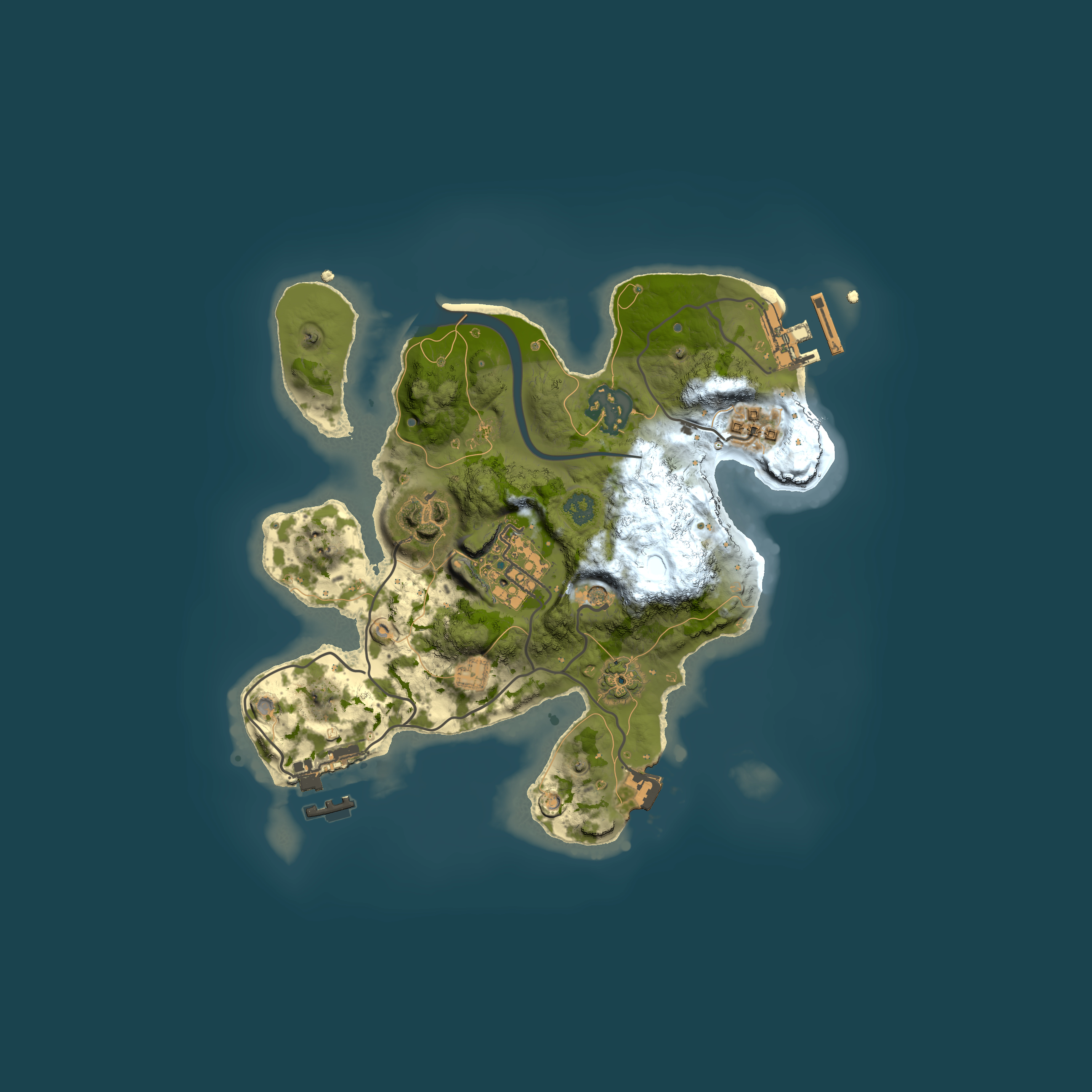 Full top-down render of Rust map seed 1917984124, 2500x2500m