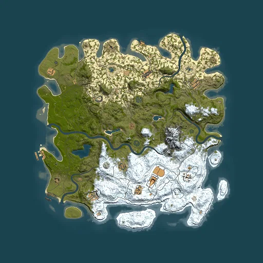 Rust map seed 166394901, 5000x5000m top-down preview