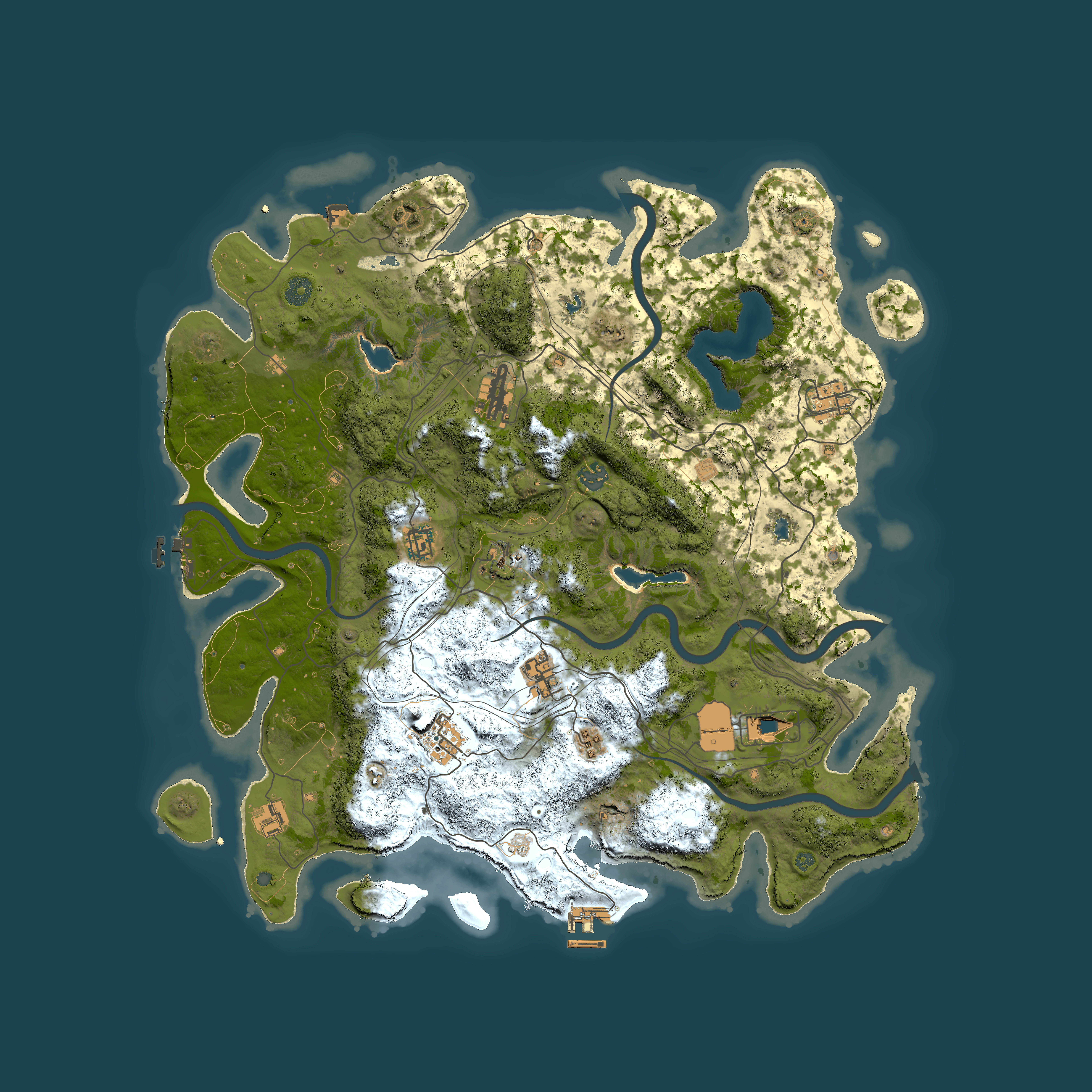 Full top-down render of Rust map seed 1462913233, 4500x4500m