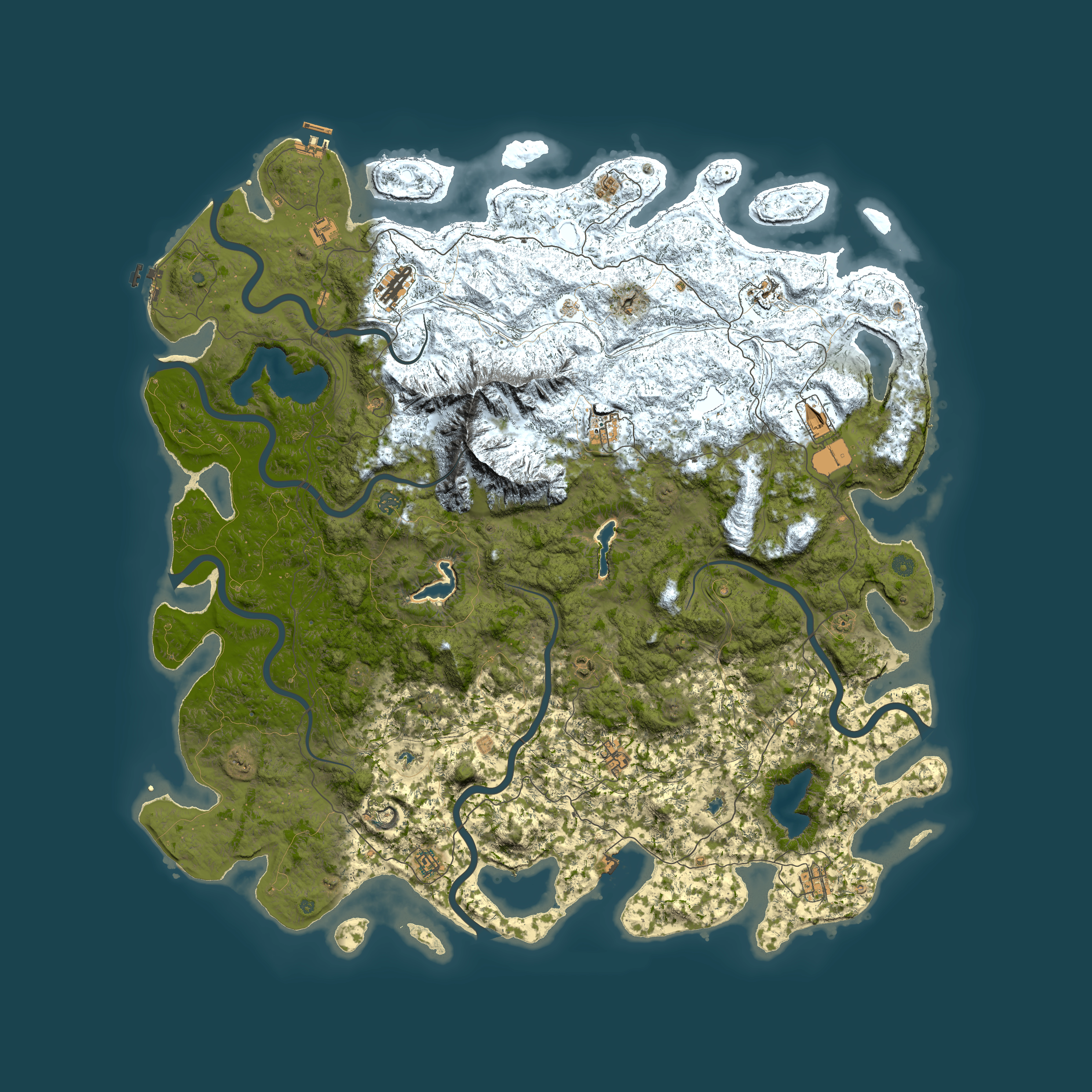Full top-down render of Rust map seed 849594564, 6000x6000m