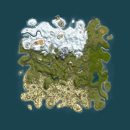 Rust map seed 1118379452, 5000x5000m top-down preview