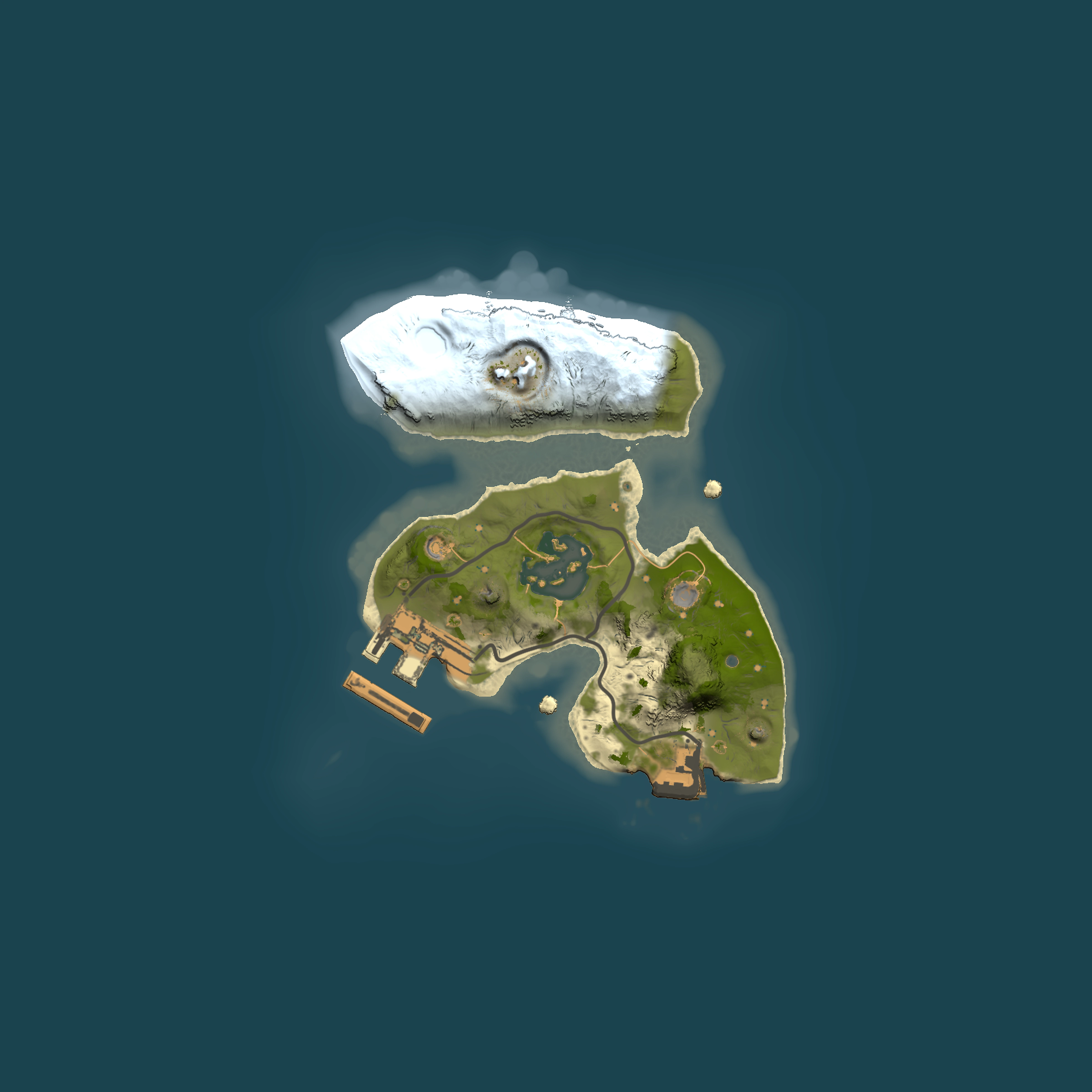 Full top-down render of Rust map seed 61829145, 1500x1500m
