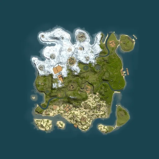 Rust map seed 830069398, 3500x3500m top-down preview