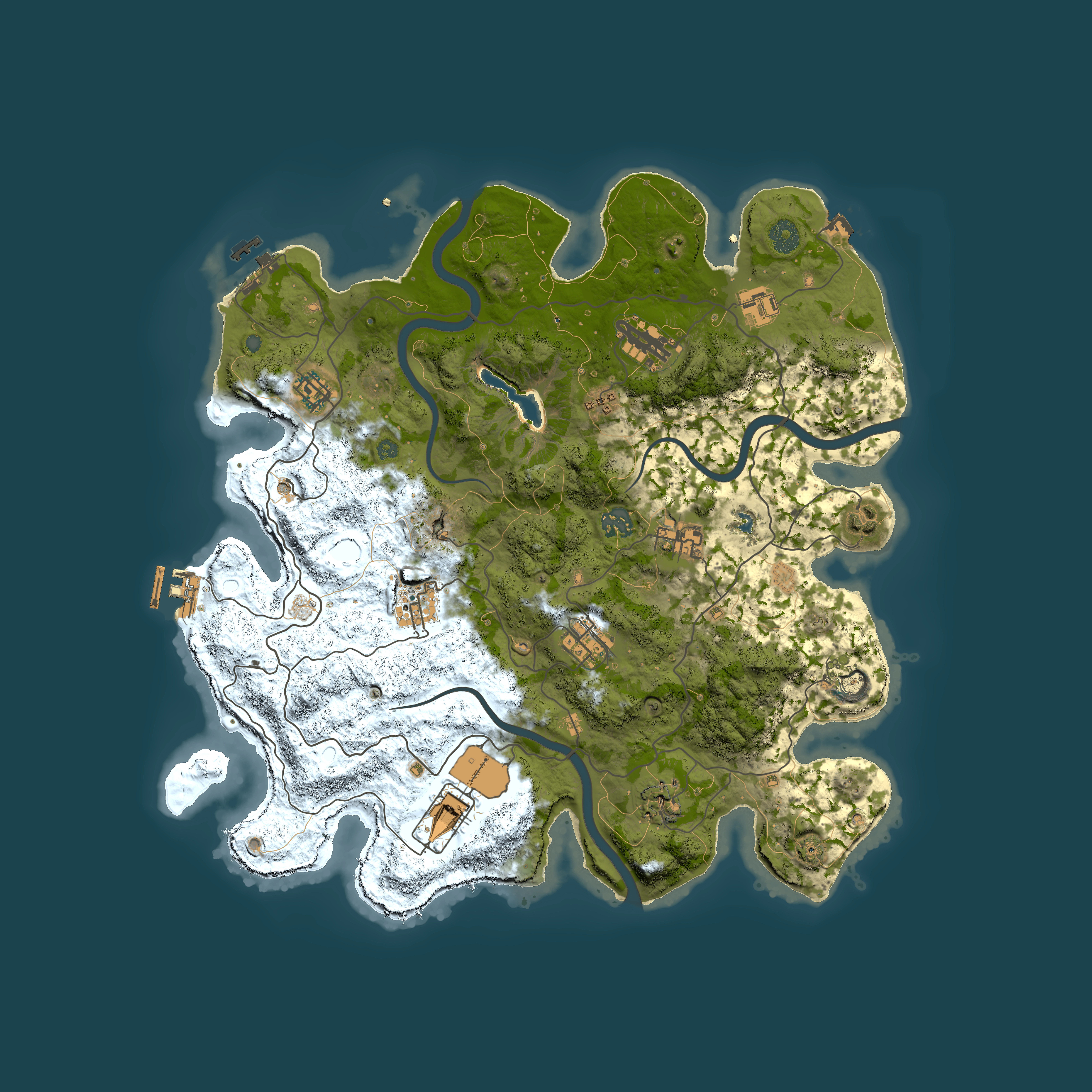 Full top-down render of Rust map seed 2070187716, 4000x4000m