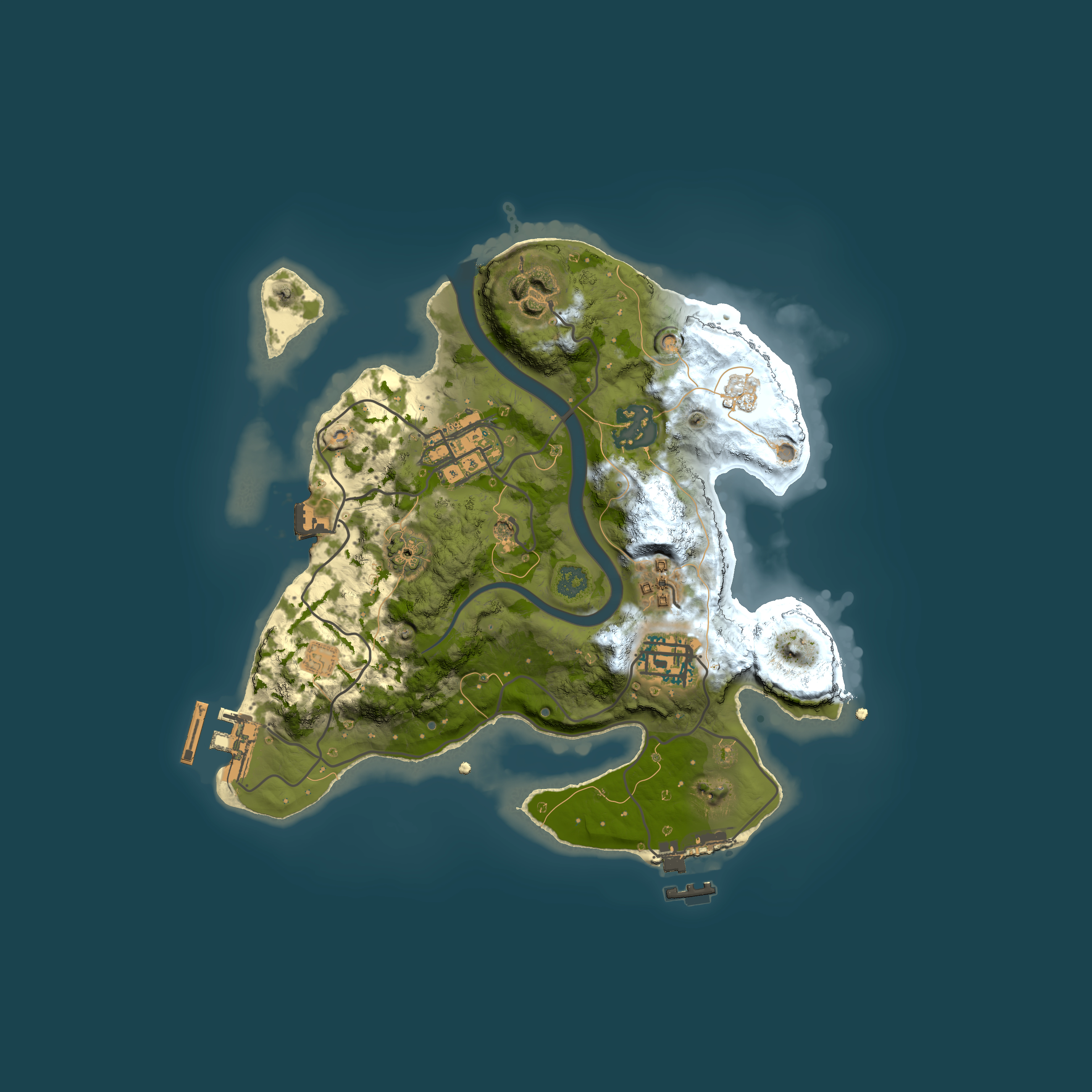 Full top-down render of Rust map seed 1112288322, 2500x2500m