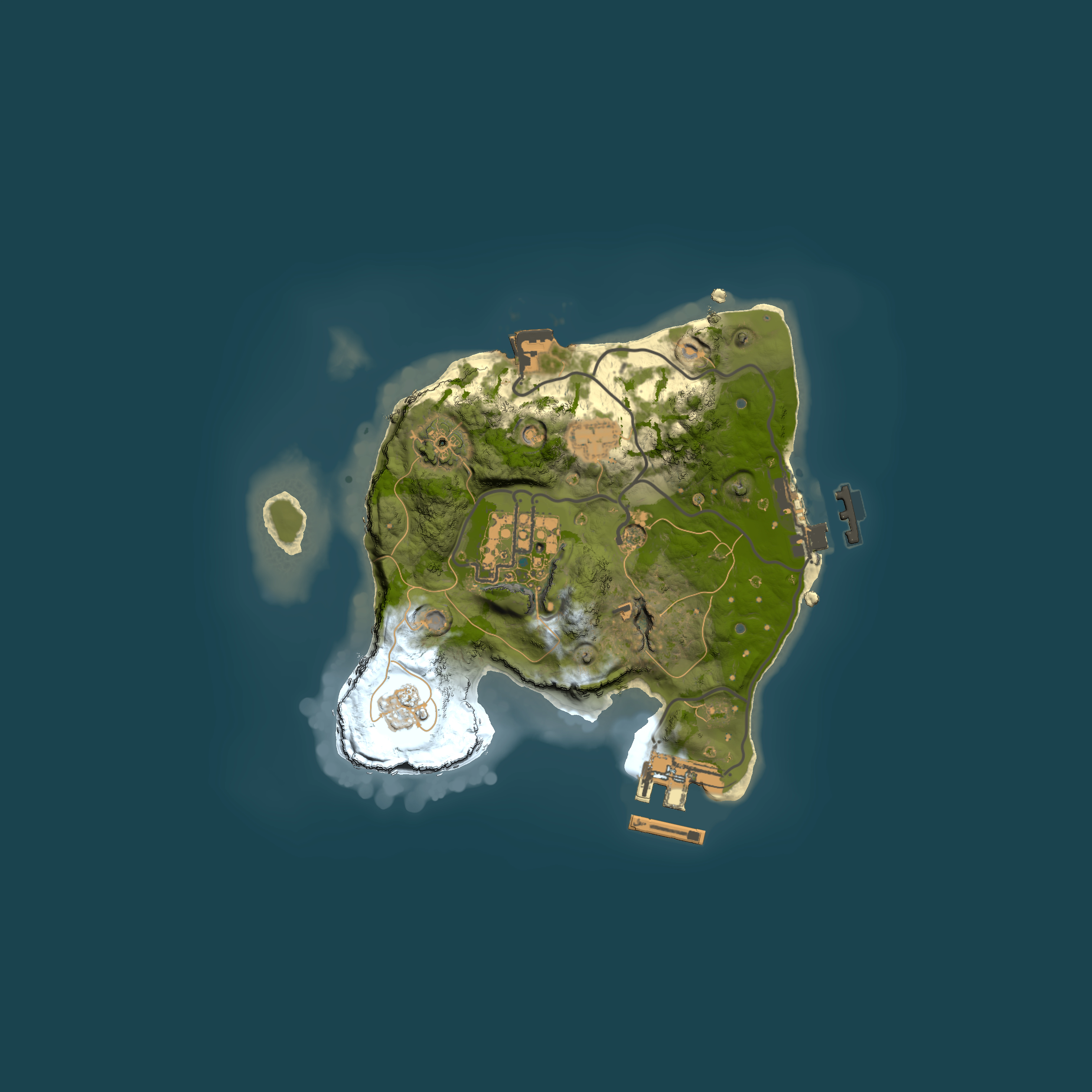 Full top-down render of Rust map seed 884730109, 2000x2000m