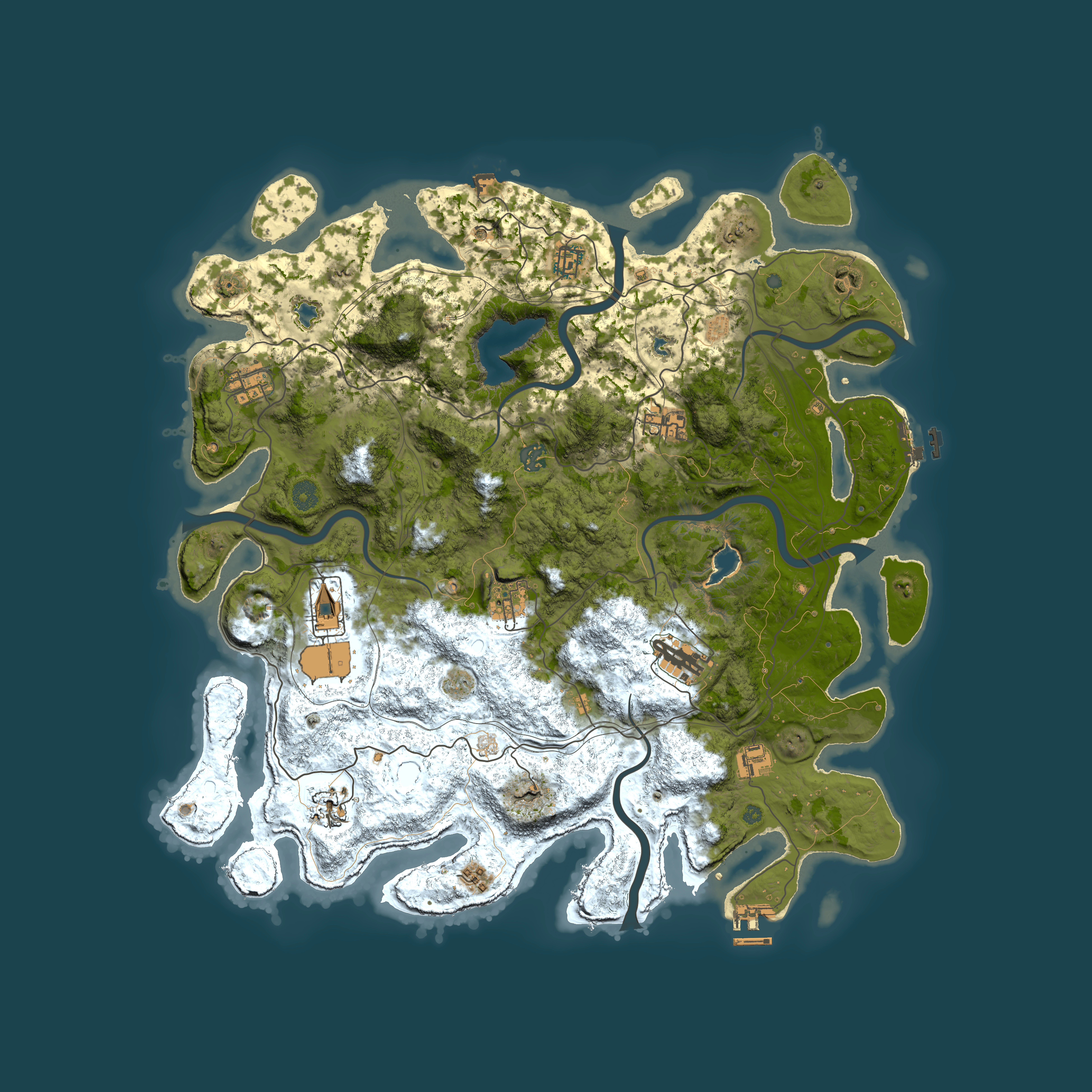 Full top-down render of Rust map seed 938459494, 4500x4500m