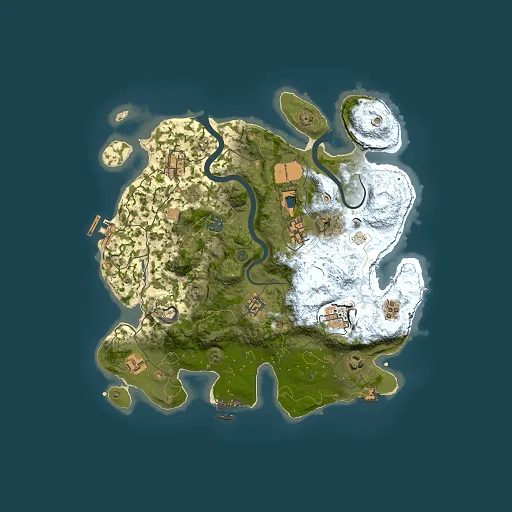 Rust map seed 543146834, 3500x3500m top-down preview