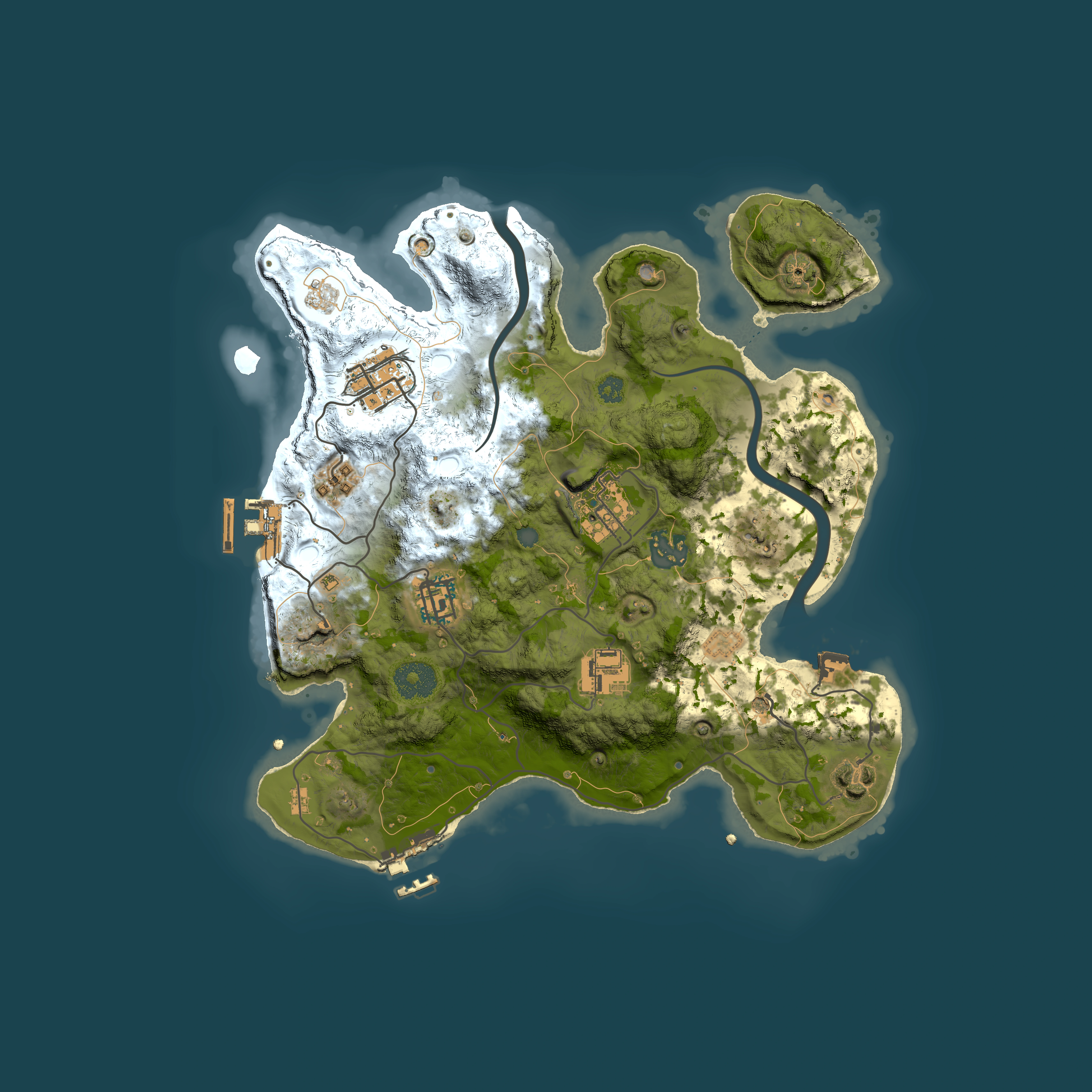 Full top-down render of Rust map seed 1651550728, 3000x3000m