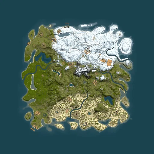Rust map seed 343126033, 5000x5000m top-down preview