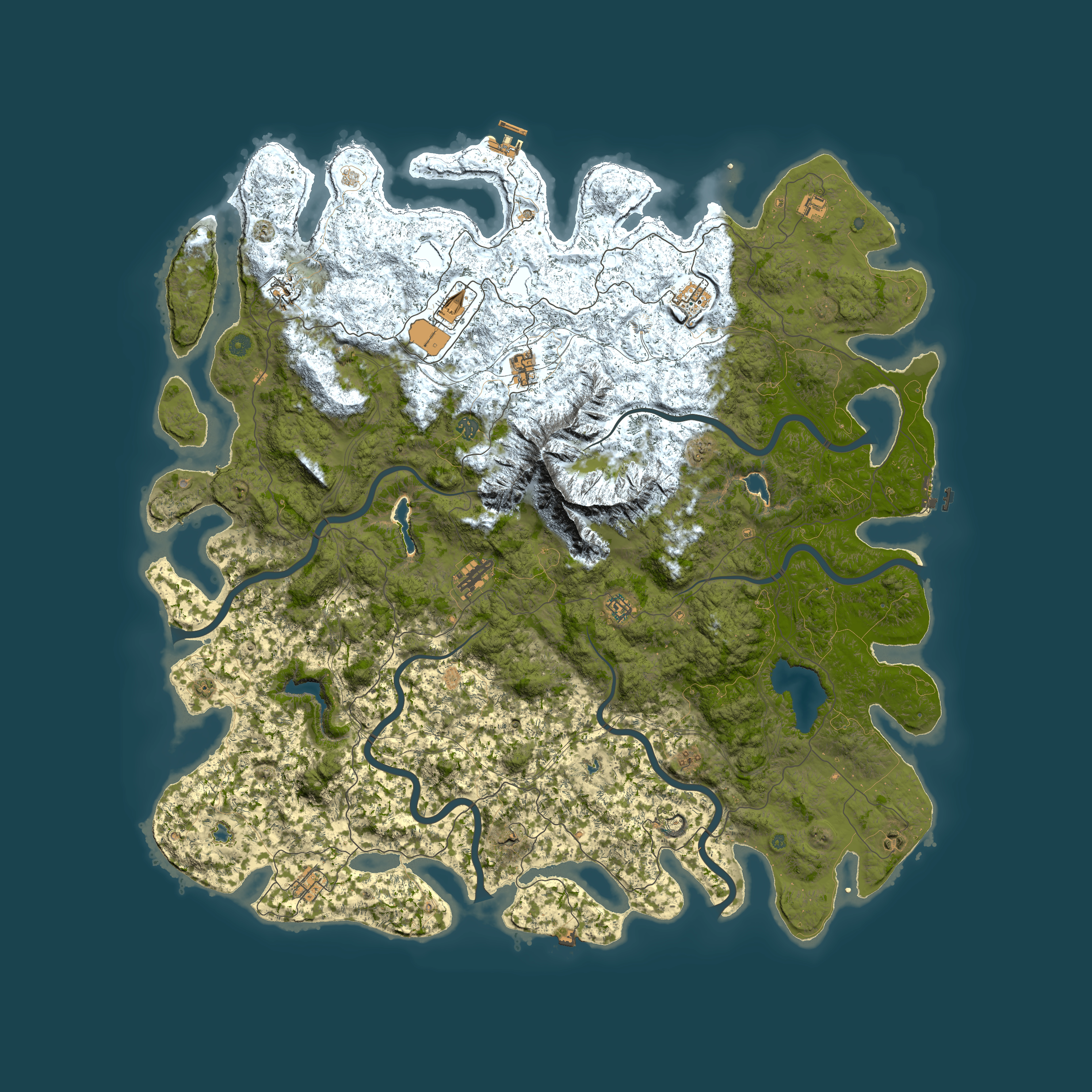 Full top-down render of Rust map seed 1525451860, 6000x6000m