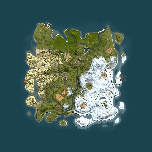 Rust map seed 238521353, 4000x4000m top-down preview