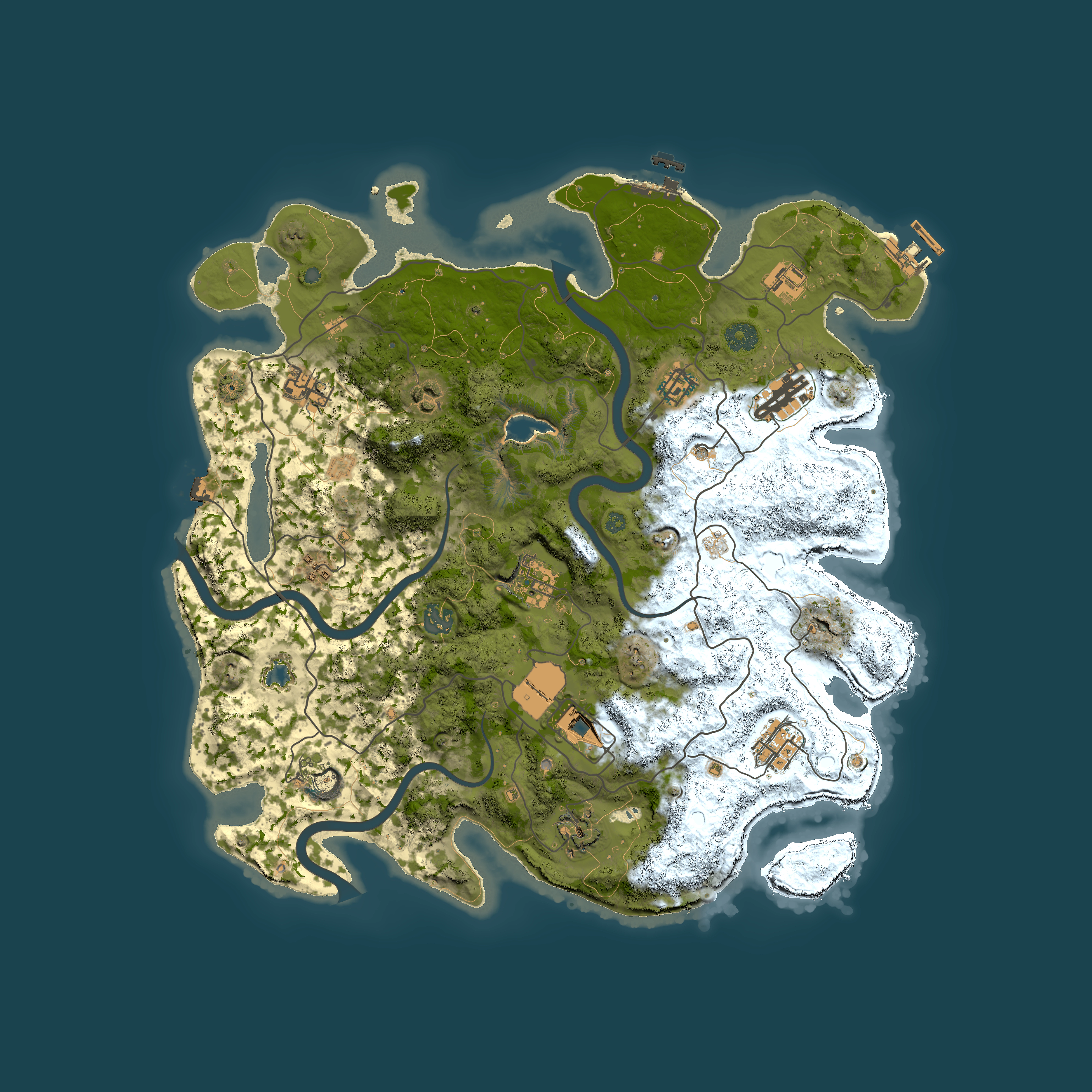 Full top-down render of Rust map seed 1093349052, 4000x4000m