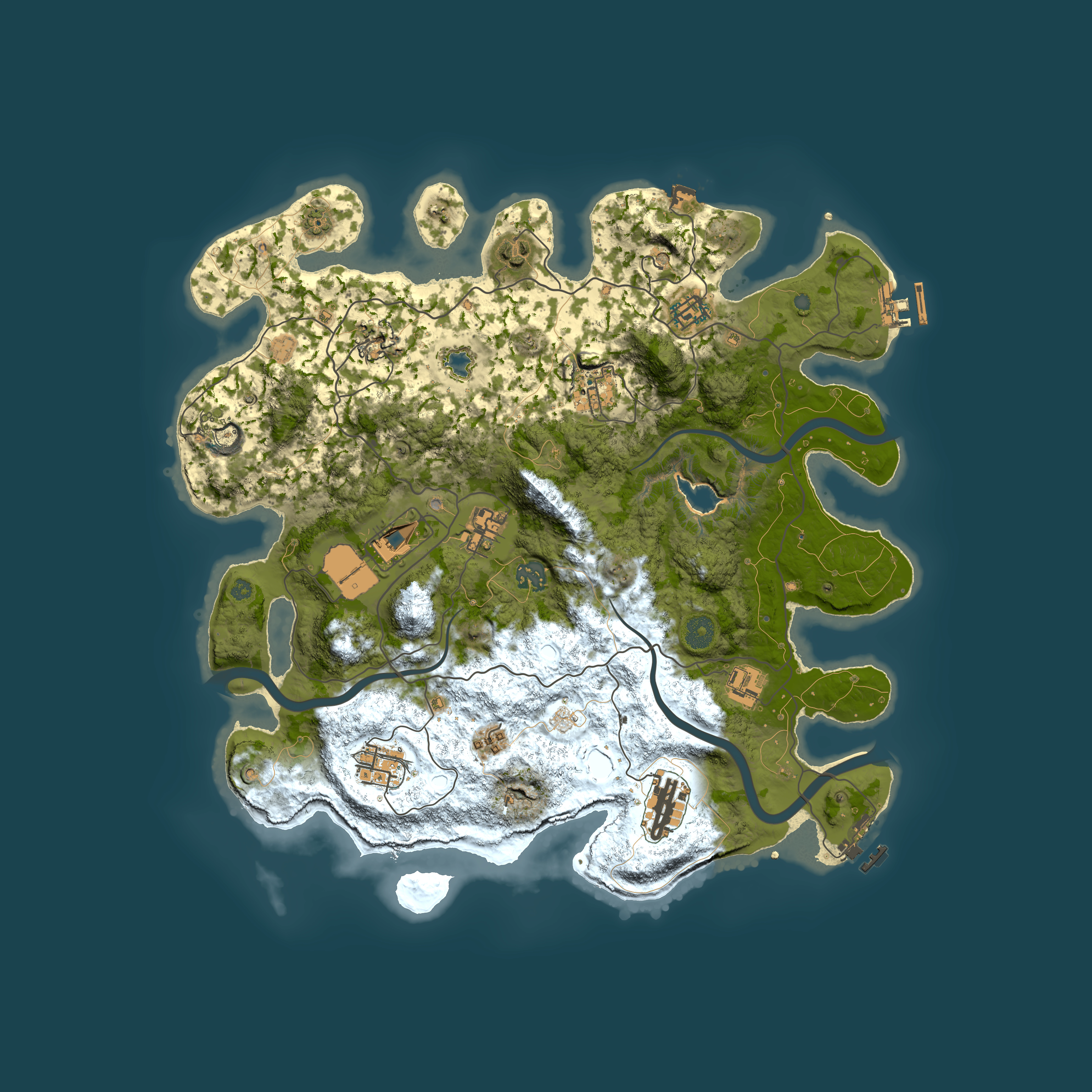 Full top-down render of Rust map seed 1403816909, 4000x4000m