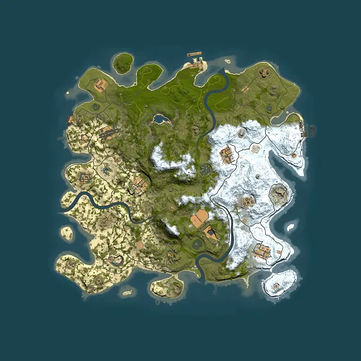 Rust map seed 2032232689, 4000x4000m top-down preview
