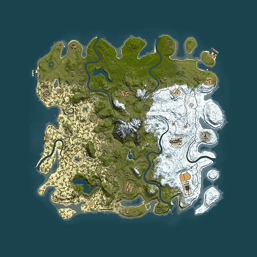 Rust map seed 1279140267, 5000x5000m top-down preview