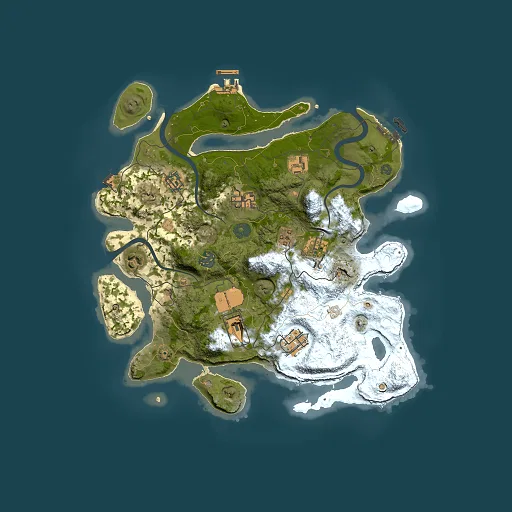 Rust map seed 614878307, 3500x3500m top-down preview