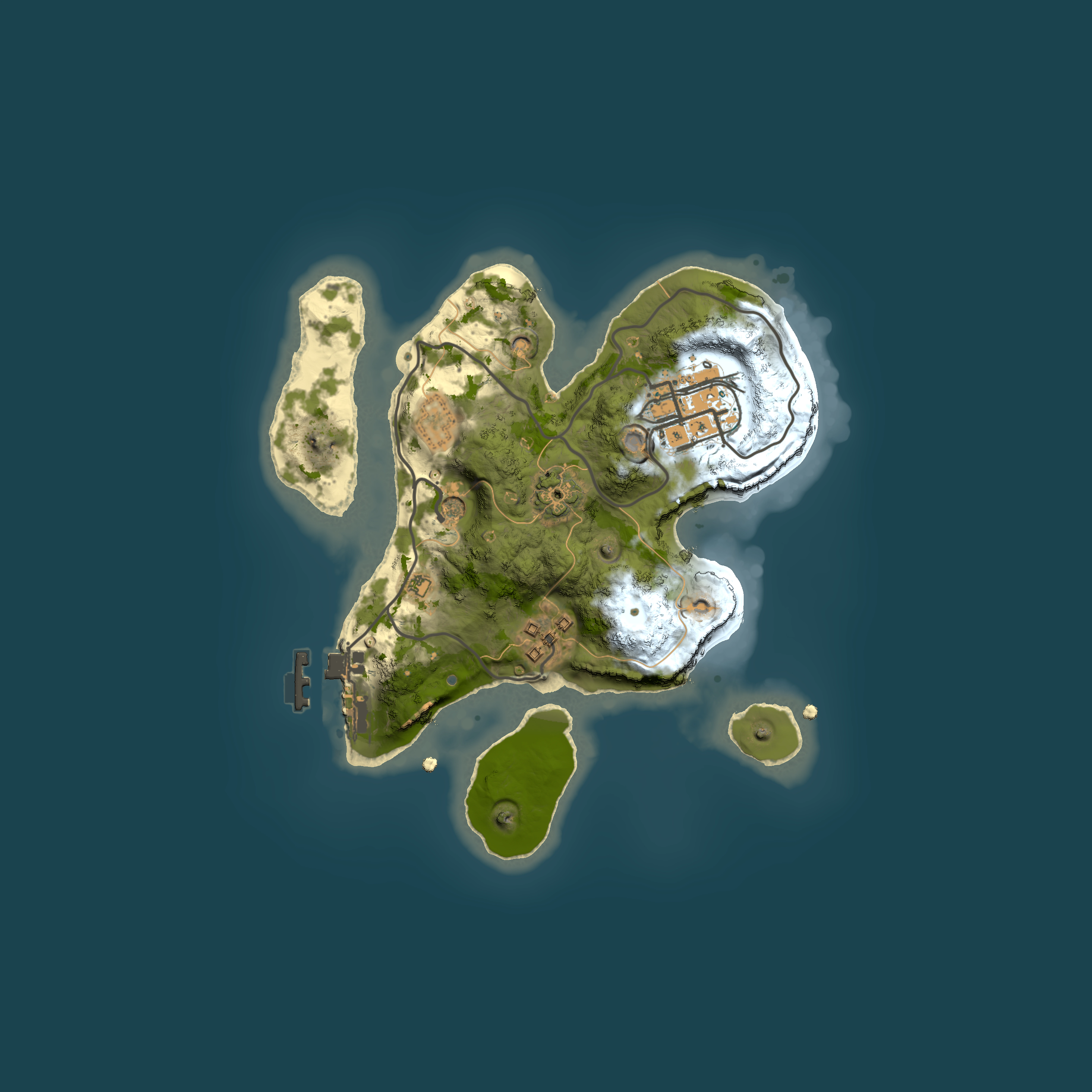 Full top-down render of Rust map seed 1699980233, 2000x2000m