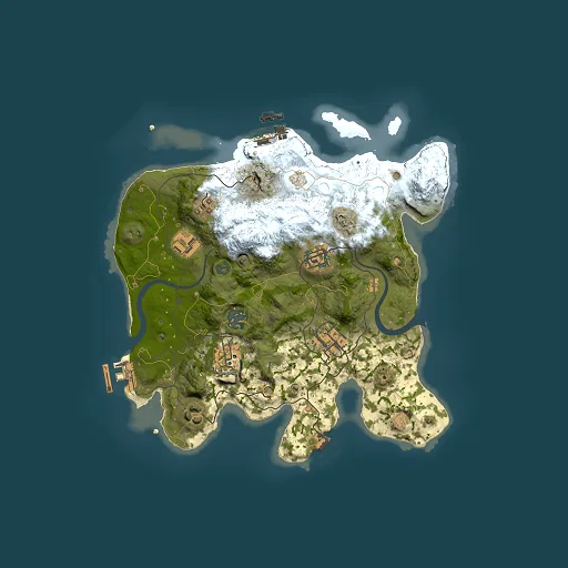 Rust map seed 21855371, 3000x3000m top-down preview