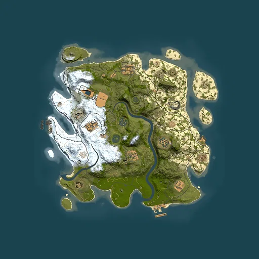 Rust map seed 1336511714, 3500x3500m top-down preview