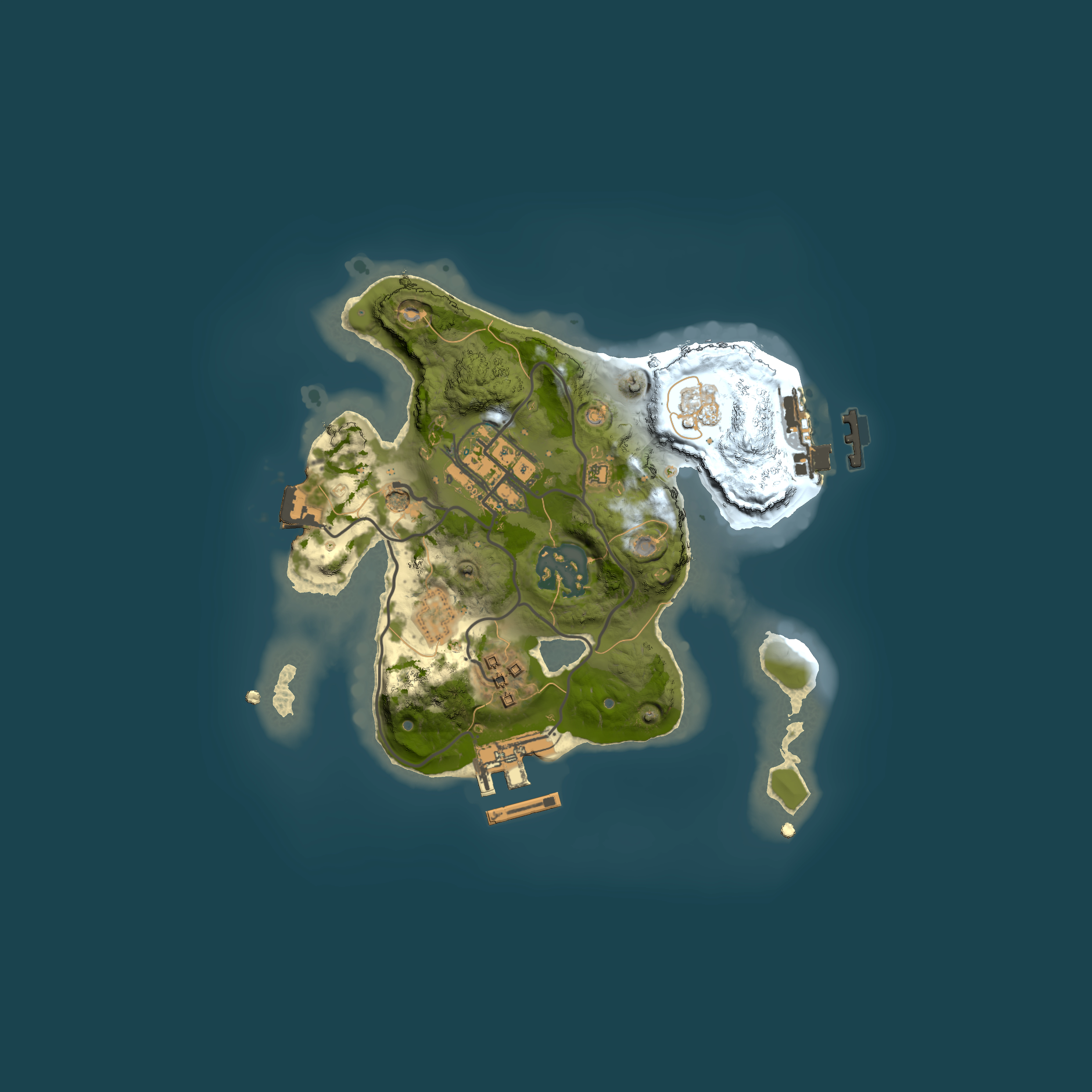 Full top-down render of Rust map seed 364561586, 2000x2000m
