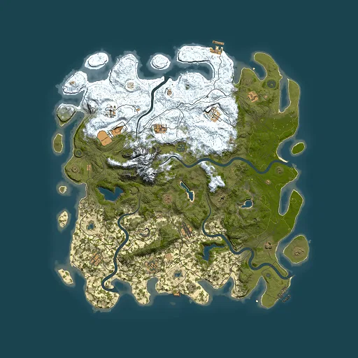 Rust map seed 871453590, 5000x5000m top-down preview