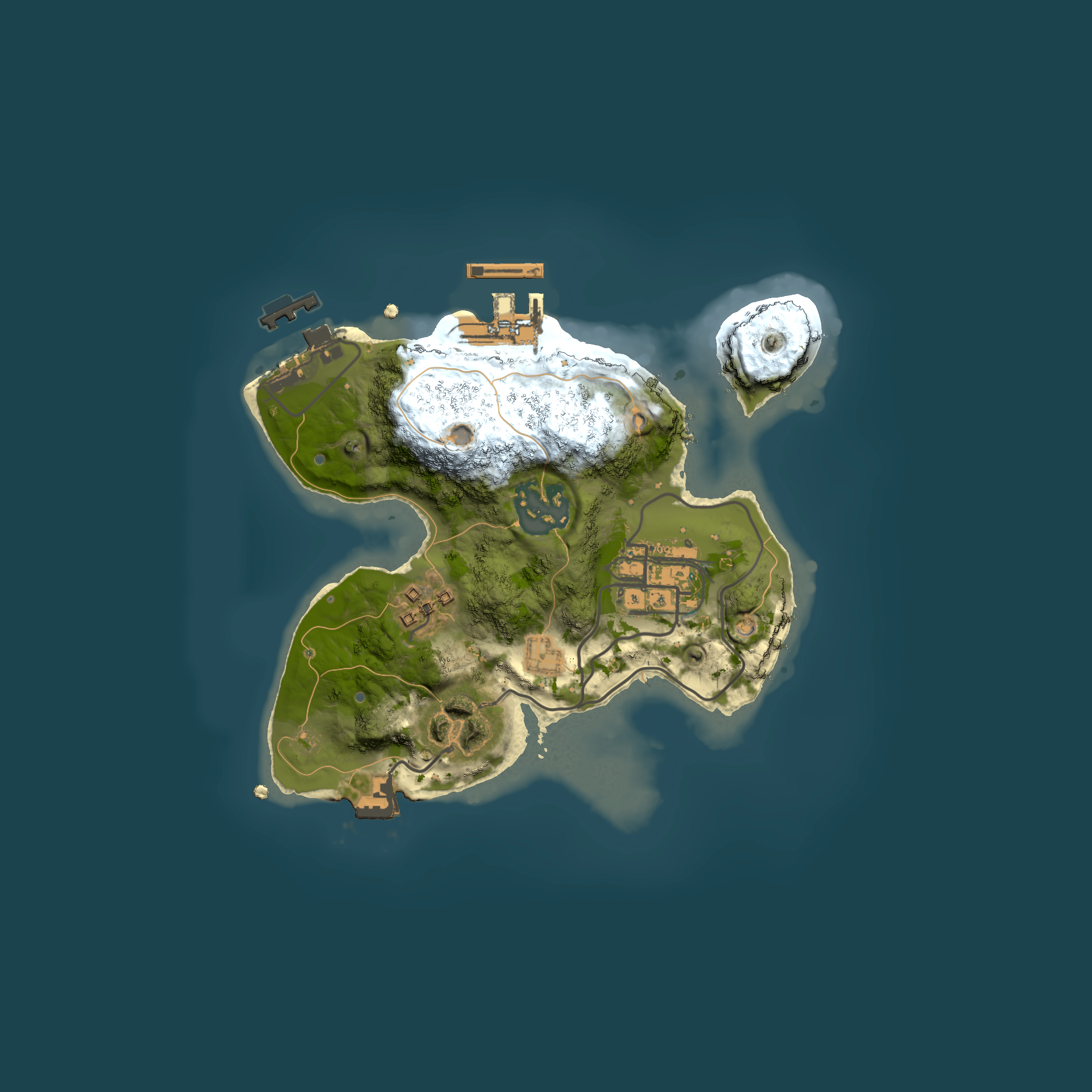 Full top-down render of Rust map seed 1624084660, 2000x2000m