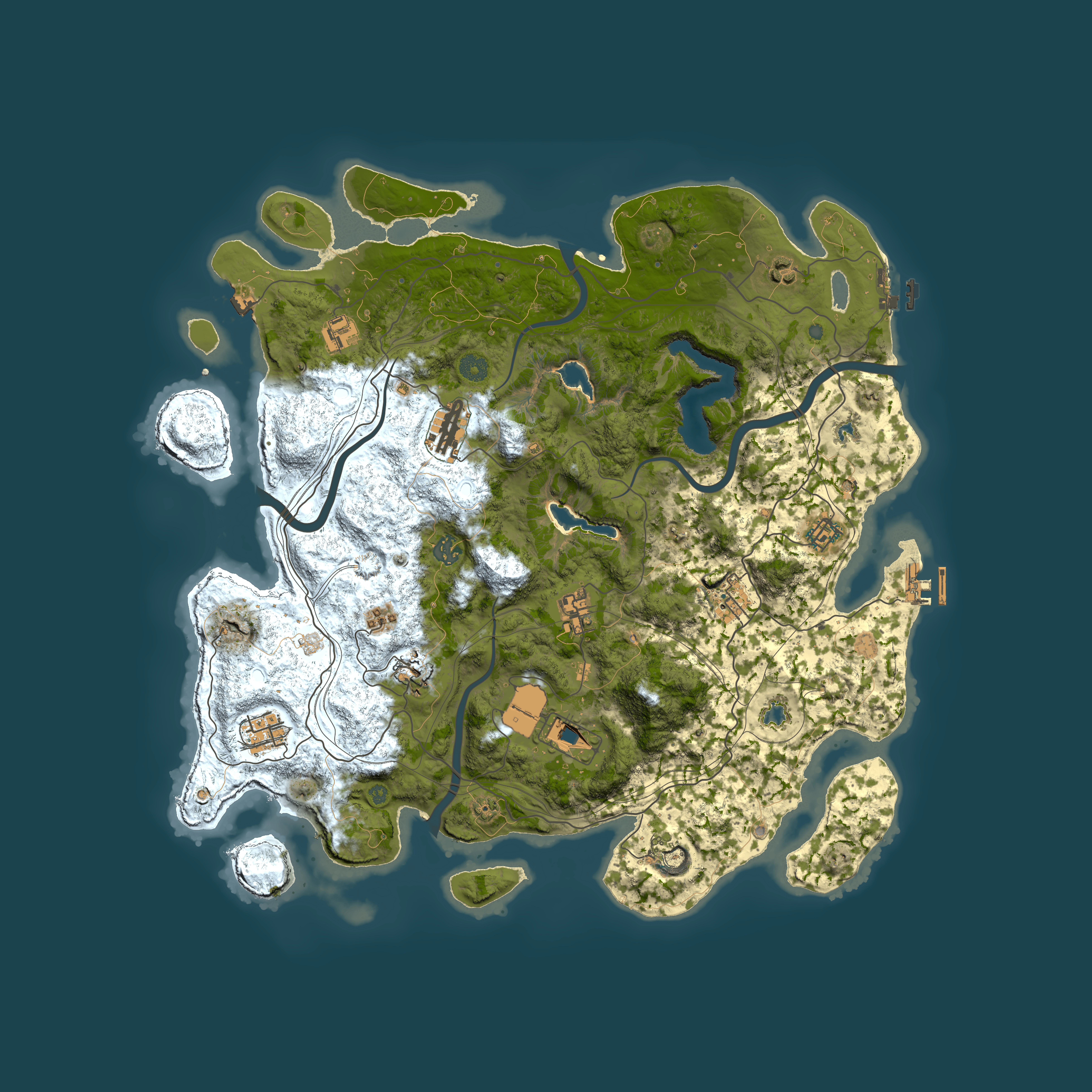 Full top-down render of Rust map seed 1142550009, 4500x4500m