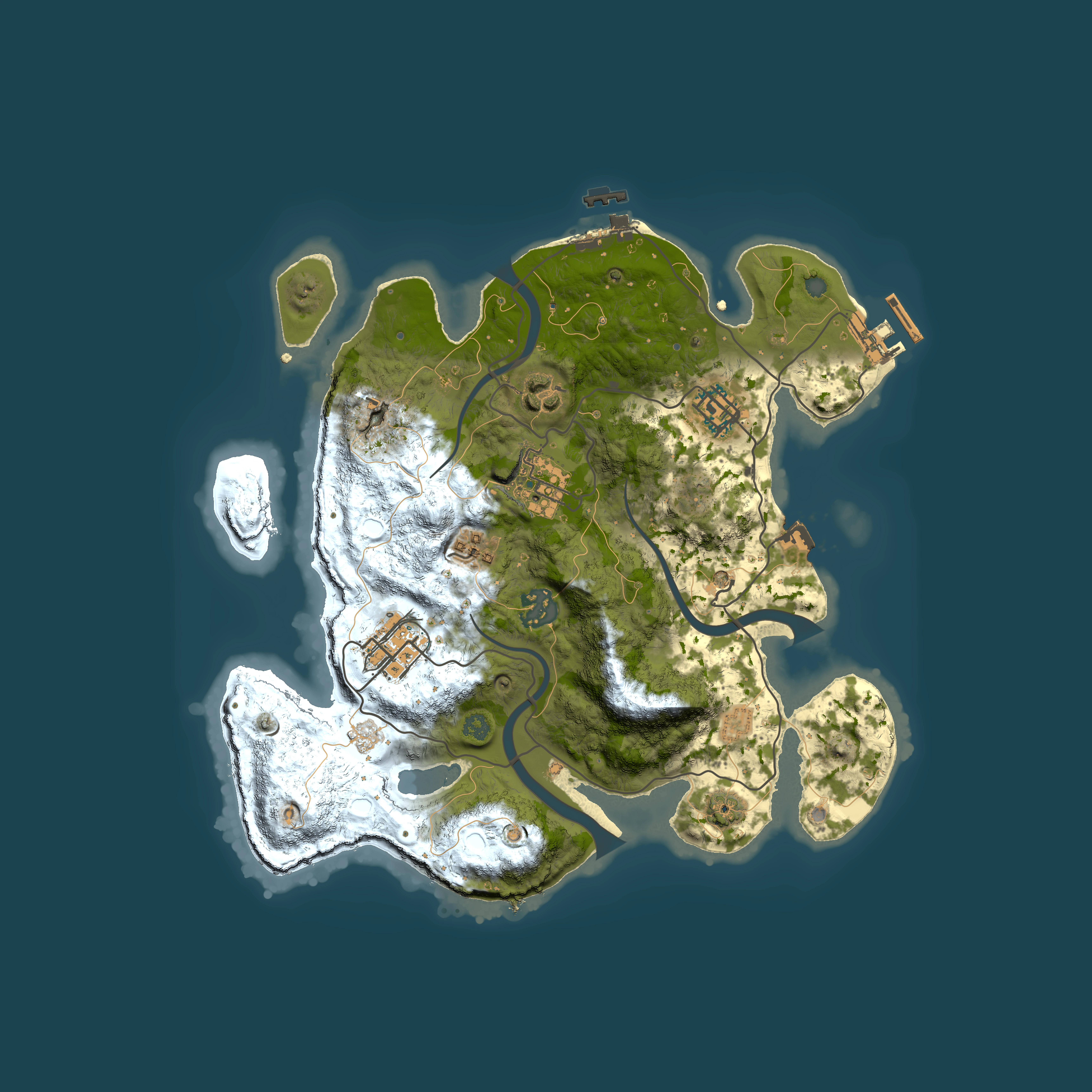 Full top-down render of Rust map seed 209260456, 3000x3000m