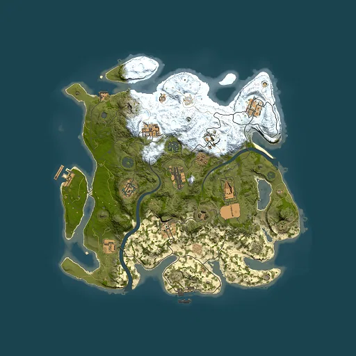 Rust map seed 5287937, 3500x3500m top-down preview