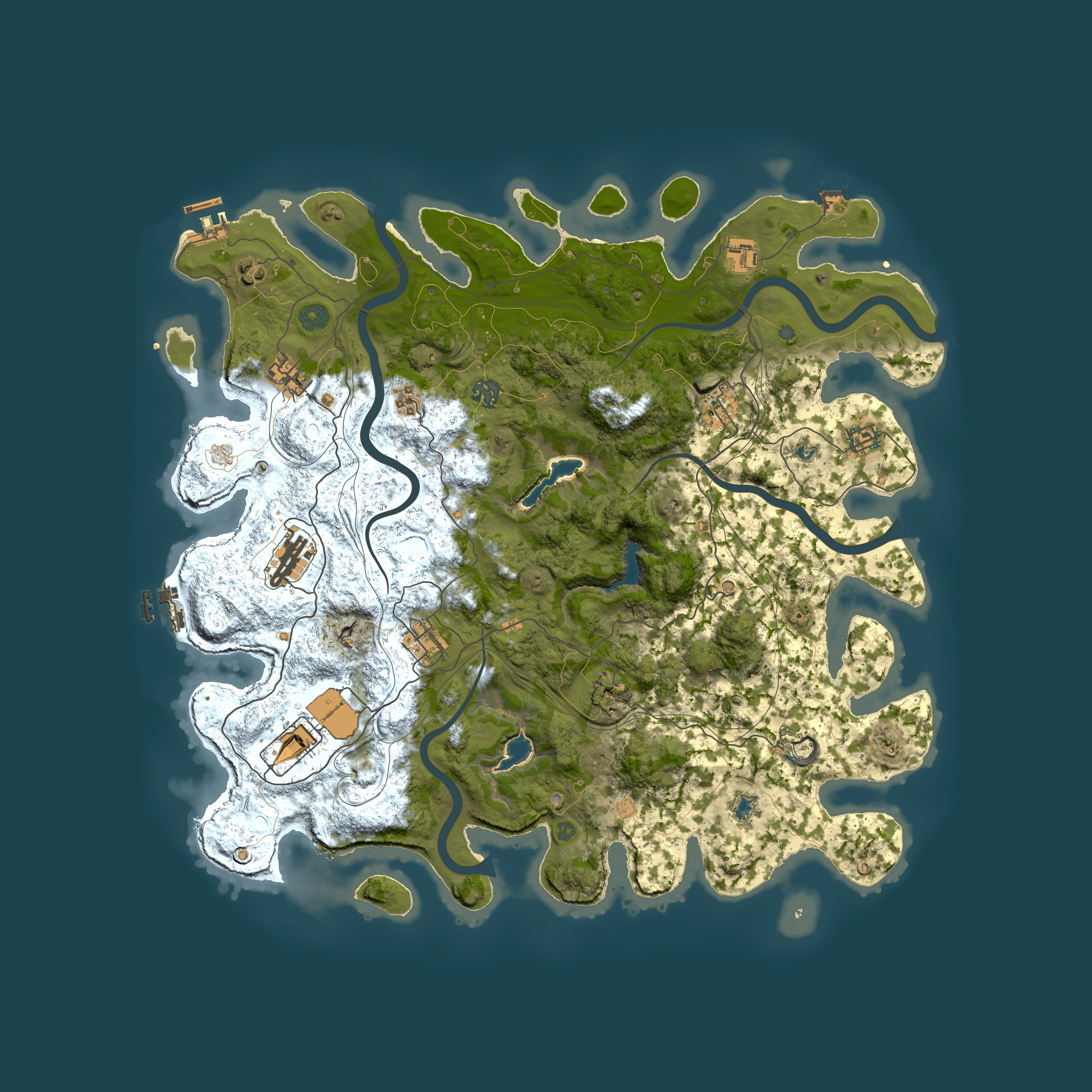 Full top-down render of Rust map seed 870463277, 4500x4500m