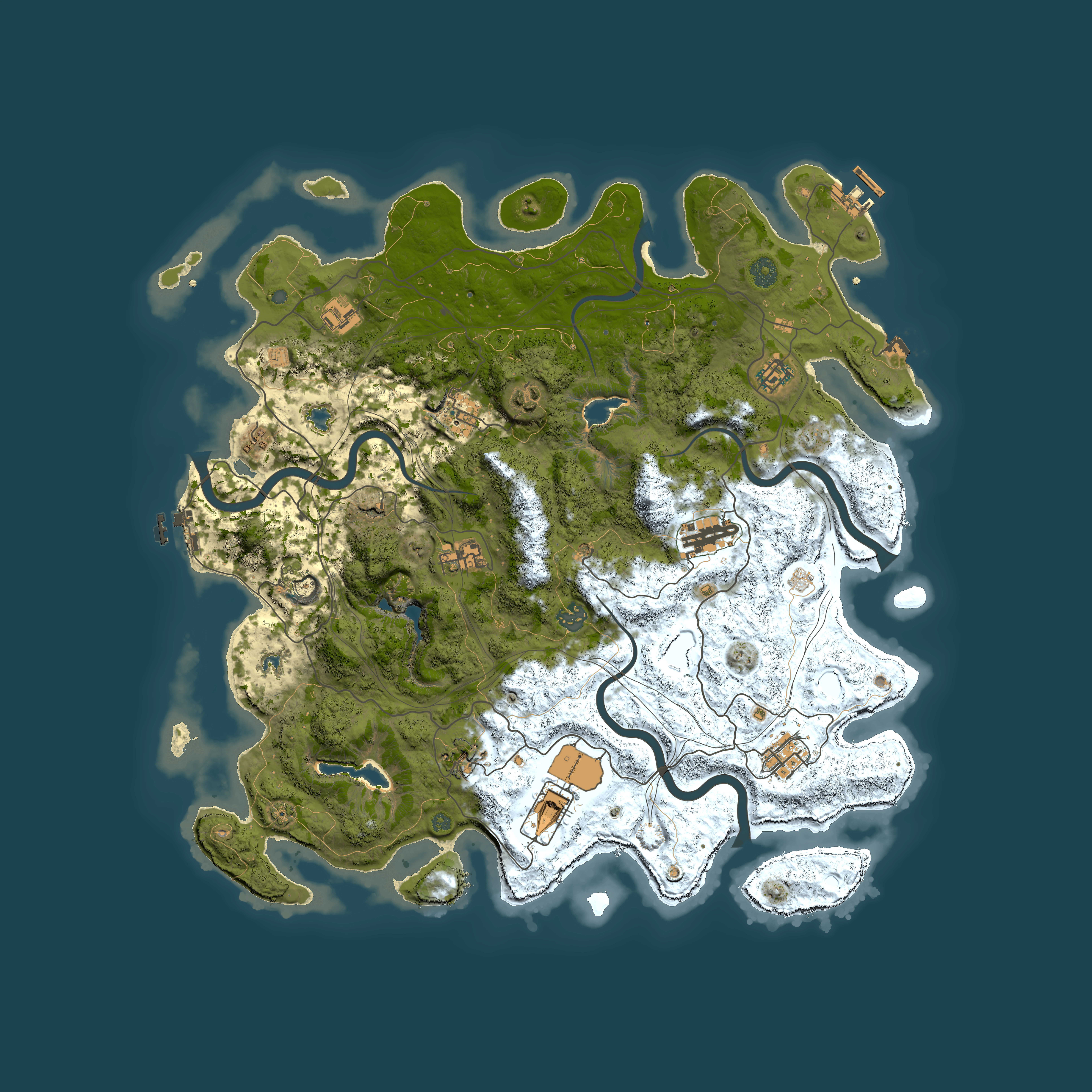 Full top-down render of Rust map seed 1563310292, 4500x4500m
