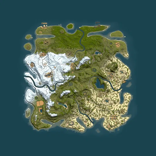 Rust map seed 1434107824, 4500x4500m top-down preview