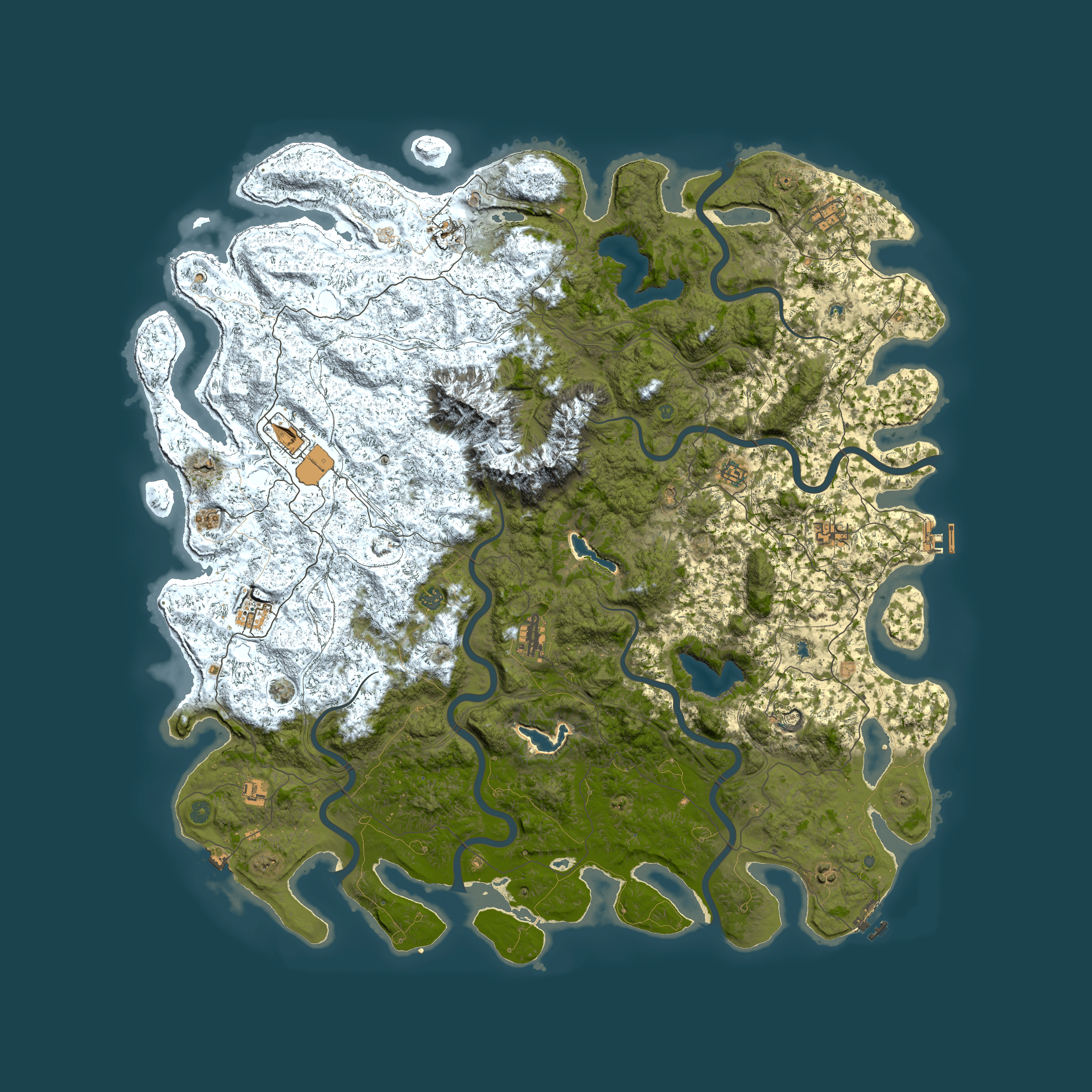 Full top-down render of Rust map seed 1692531110, 6000x6000m