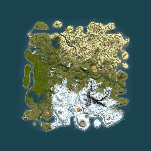 Rust map seed 11115898, 5000x5000m top-down preview