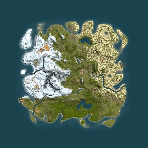 Rust map seed 845687091, 5000x5000m top-down preview