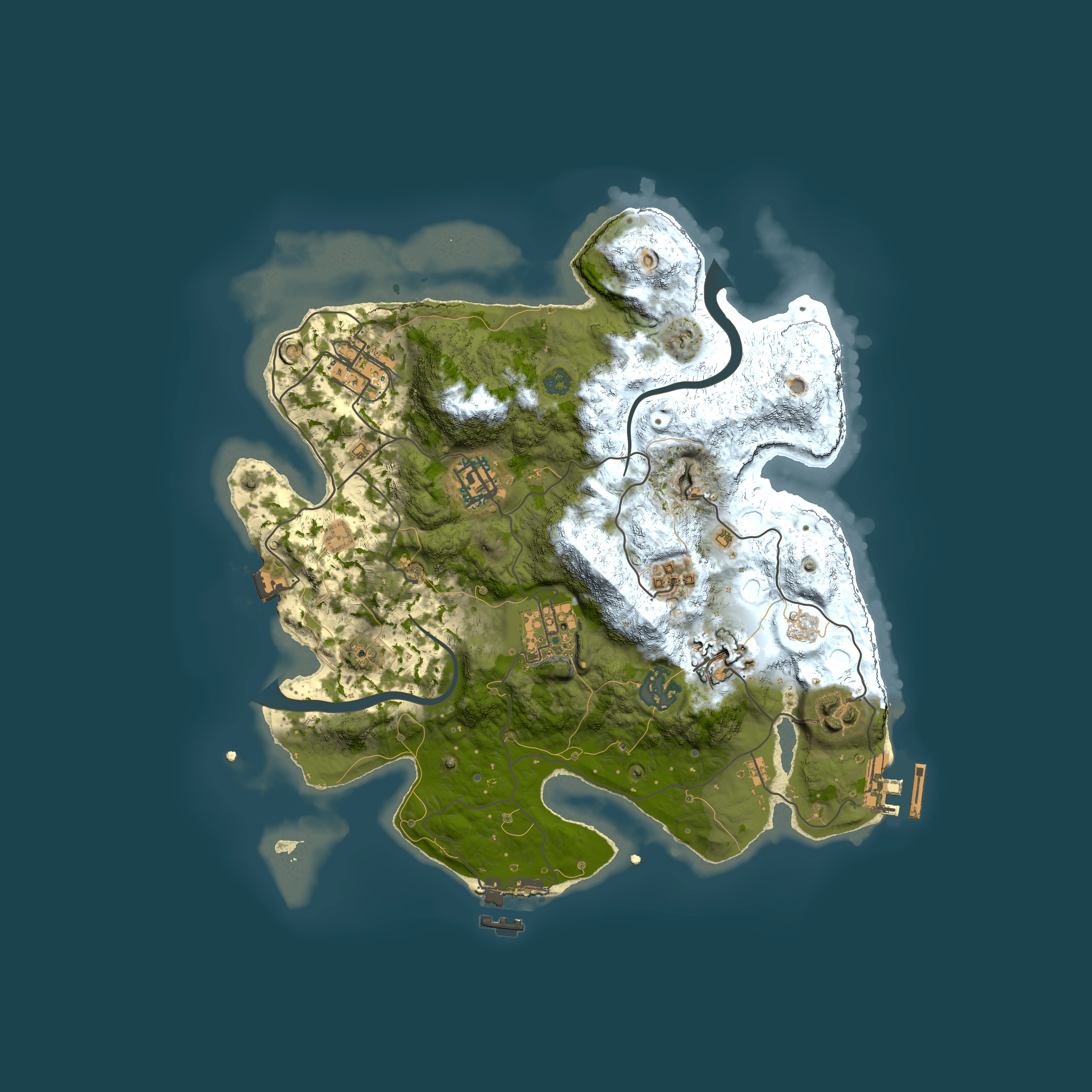 Full top-down render of Rust map seed 330053284, 3000x3000m