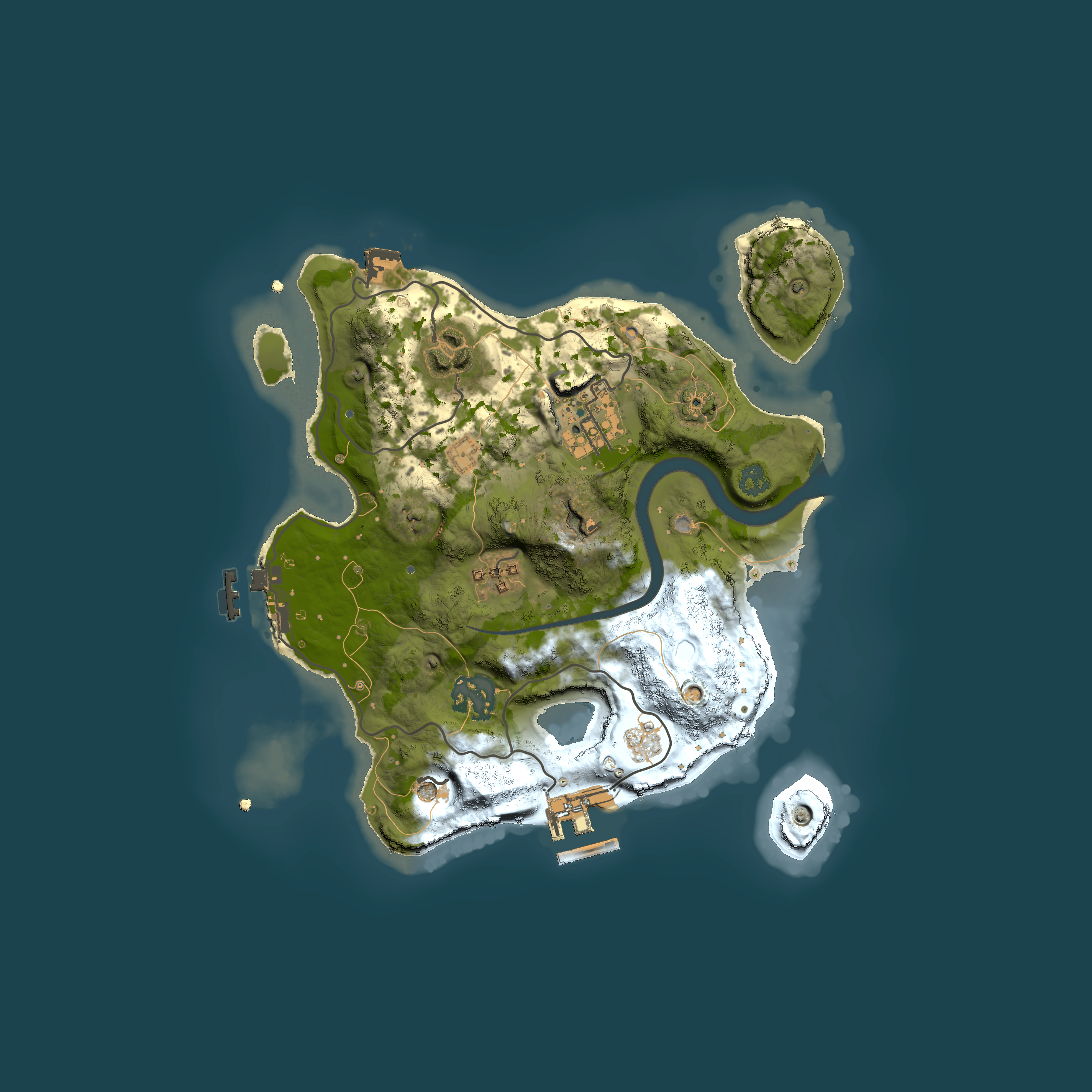 Full top-down render of Rust map seed 96893668, 2500x2500m