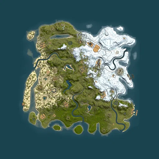 Rust map seed 221784465, 4500x4500m top-down preview