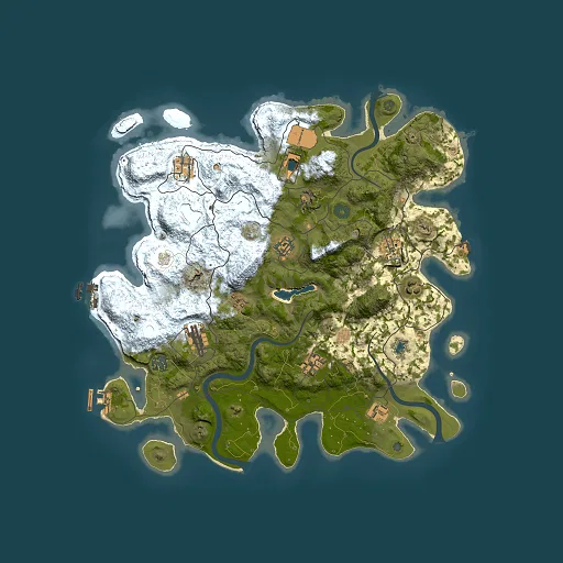Rust map seed 1257176293, 4000x4000m top-down preview